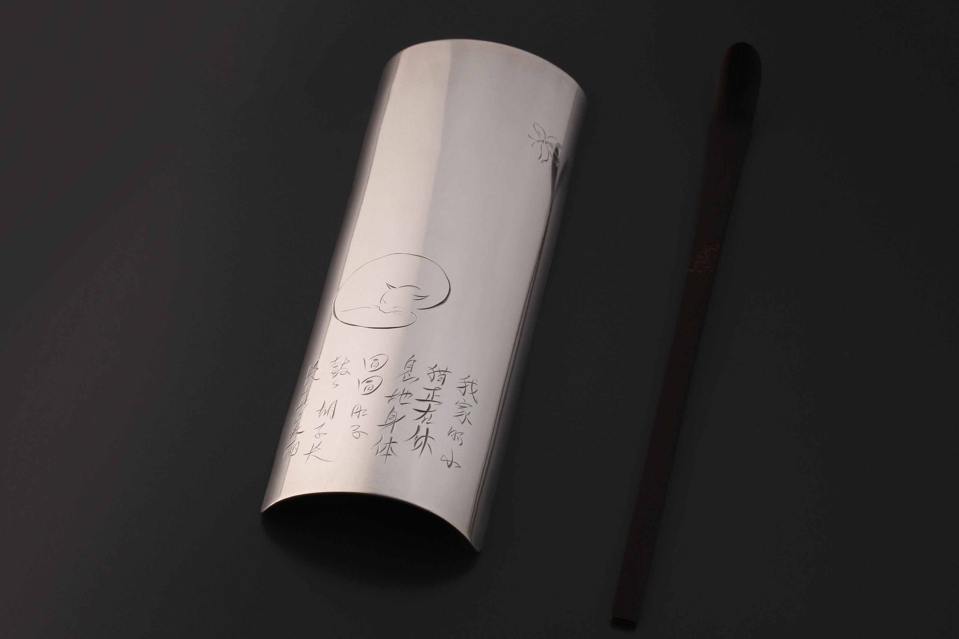 My cat's pure silver tea scoop