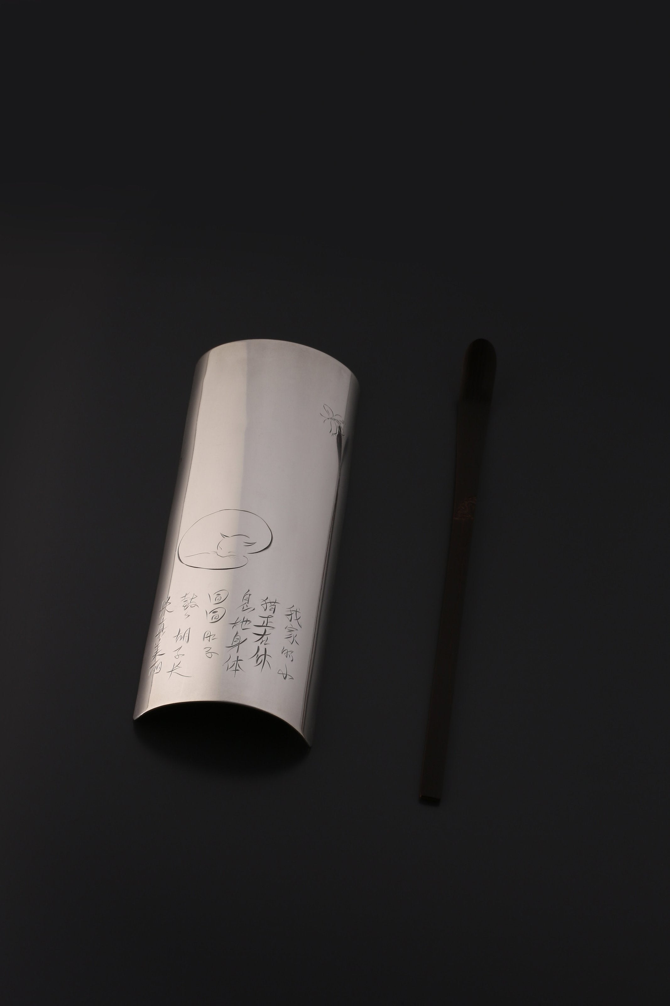 My cat's pure silver tea scoop