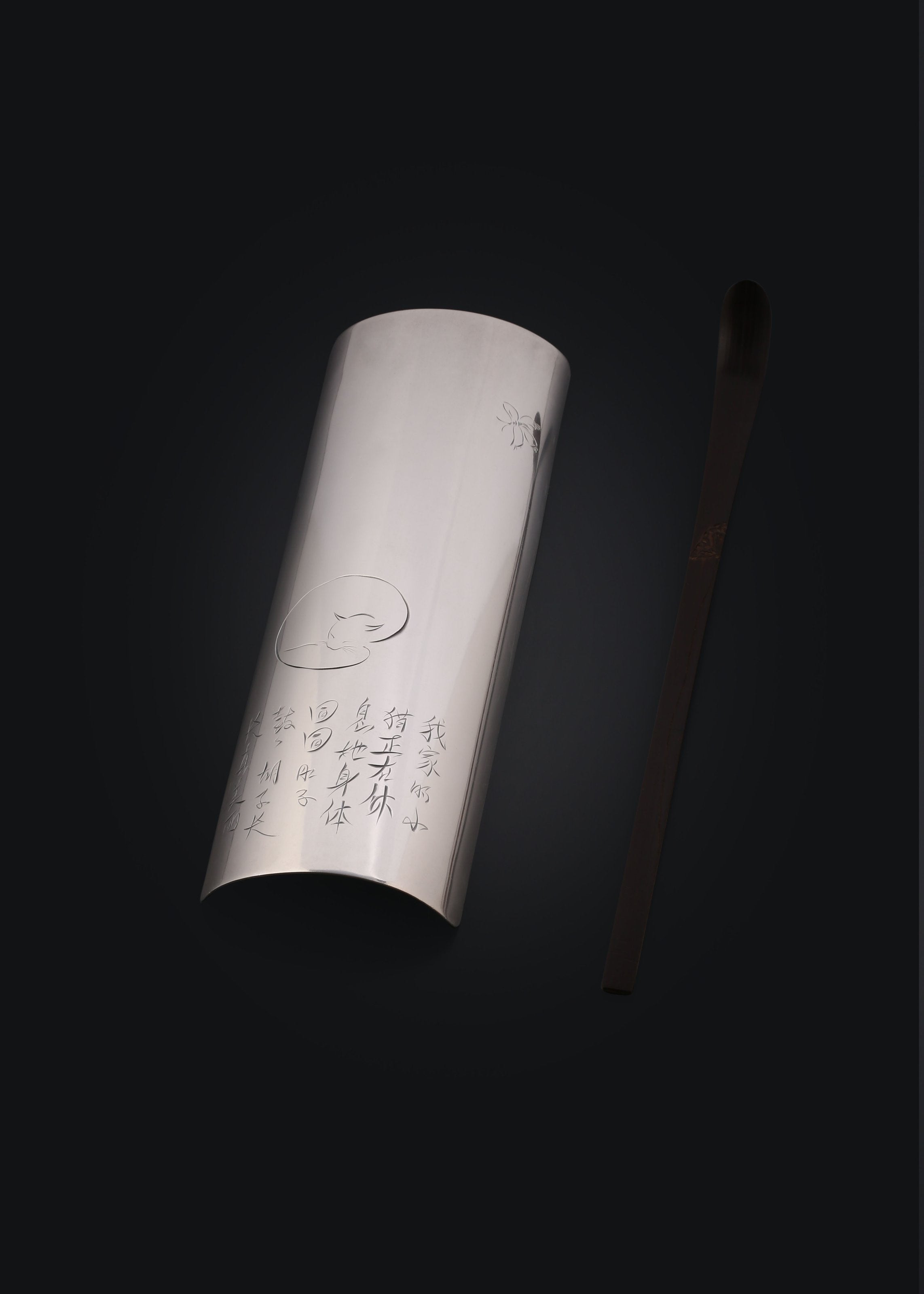 My cat's pure silver tea scoop