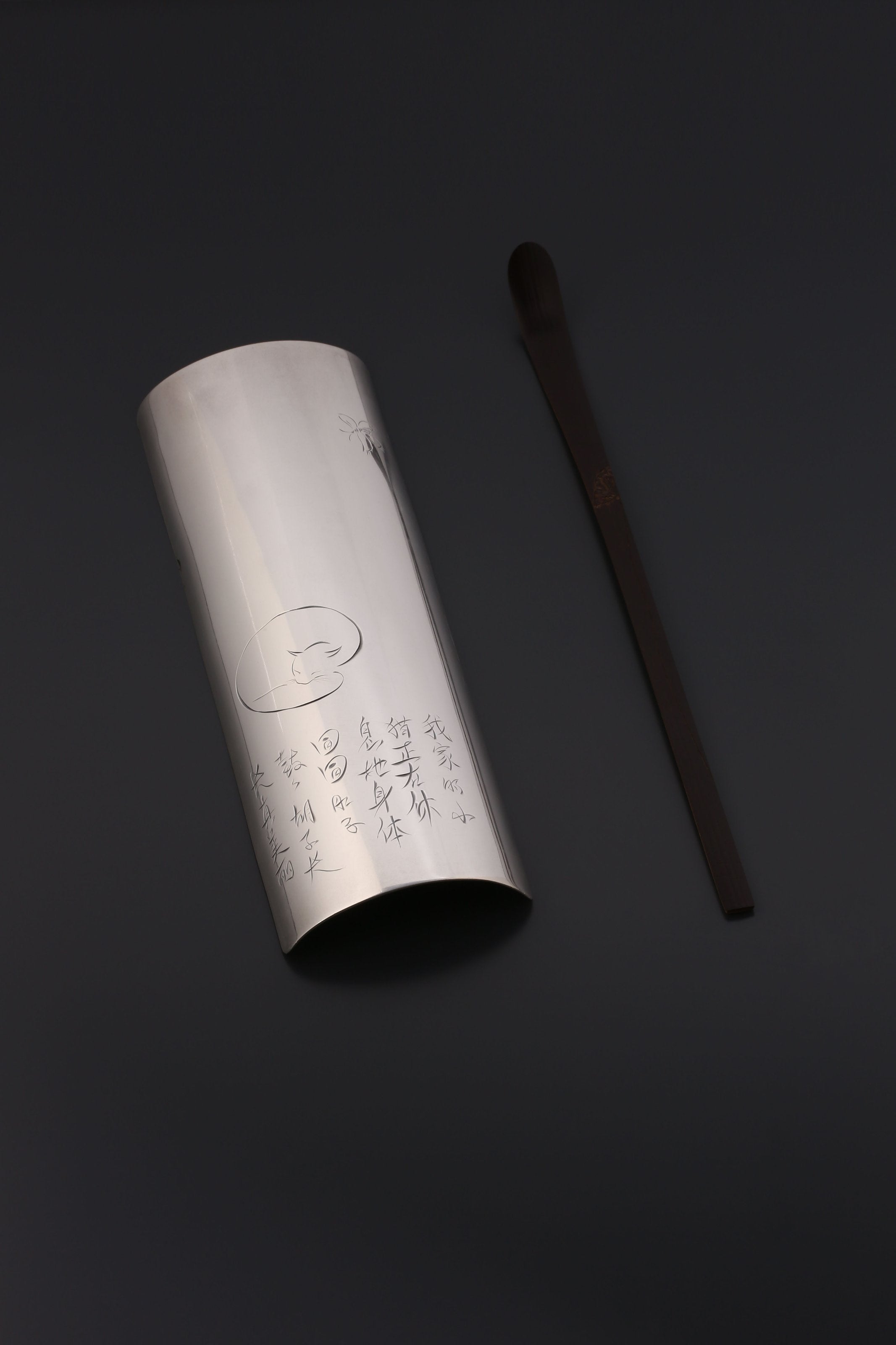 My cat's pure silver tea scoop