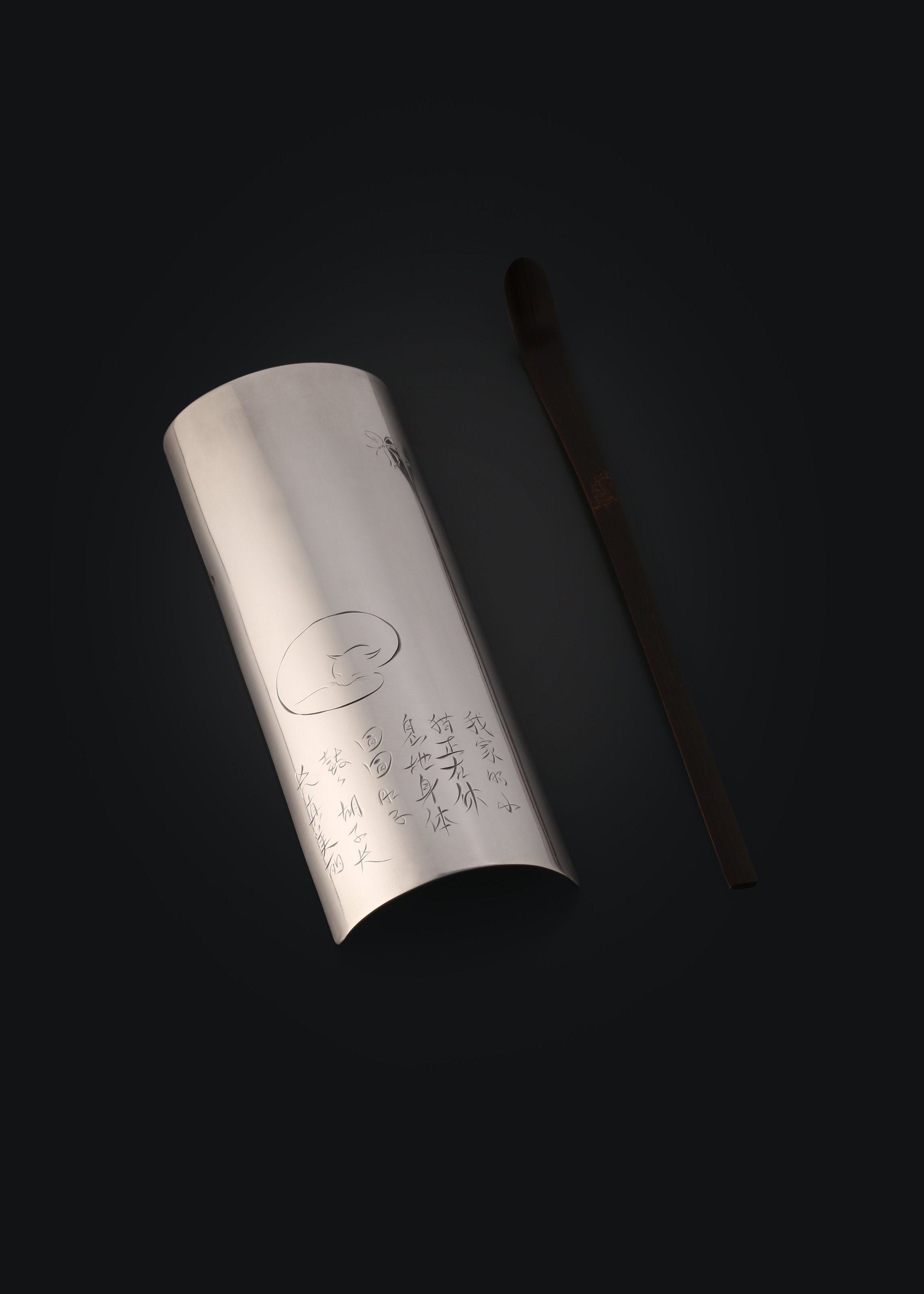 My cat's pure silver tea scoop