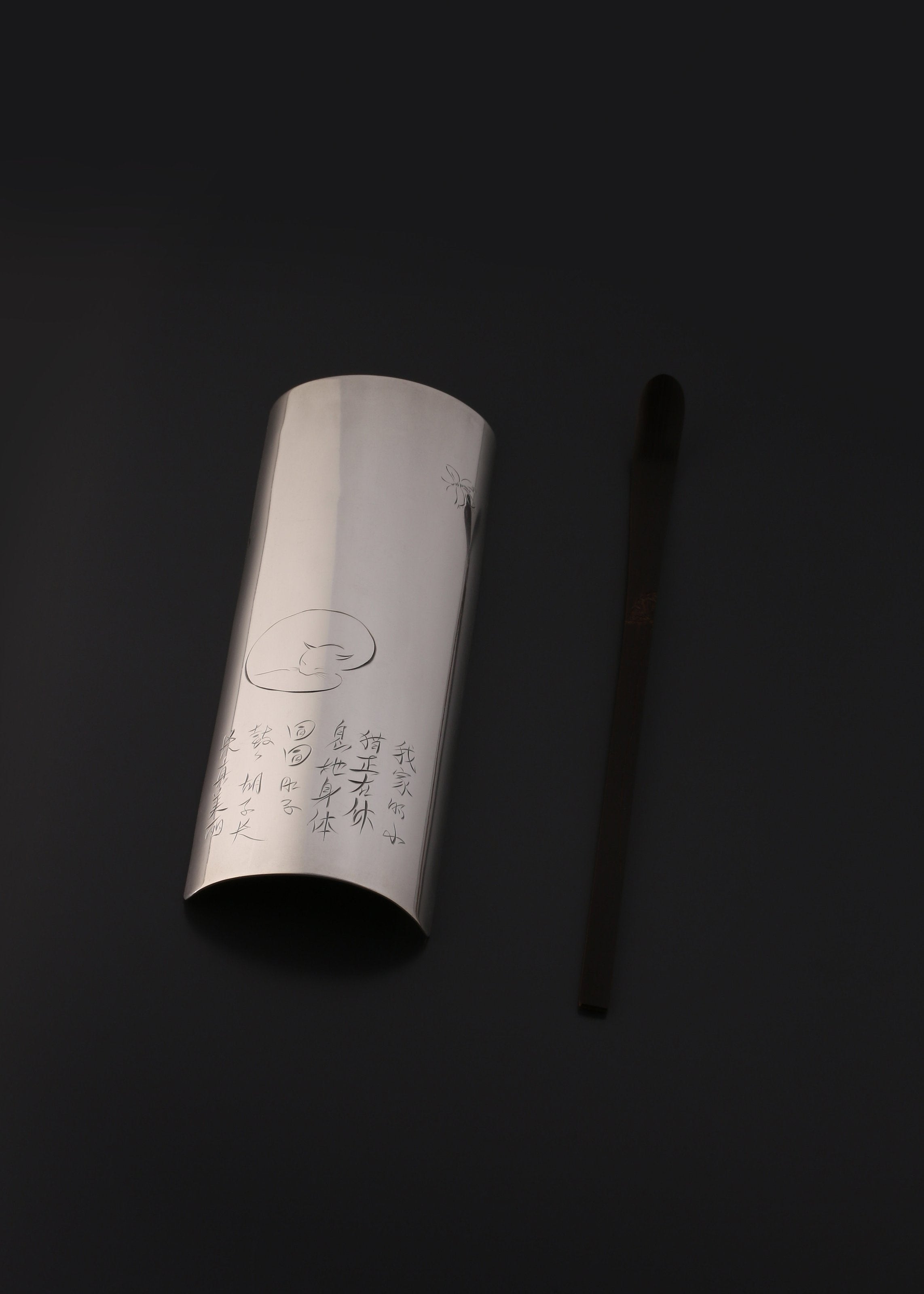 My cat's pure silver tea scoop