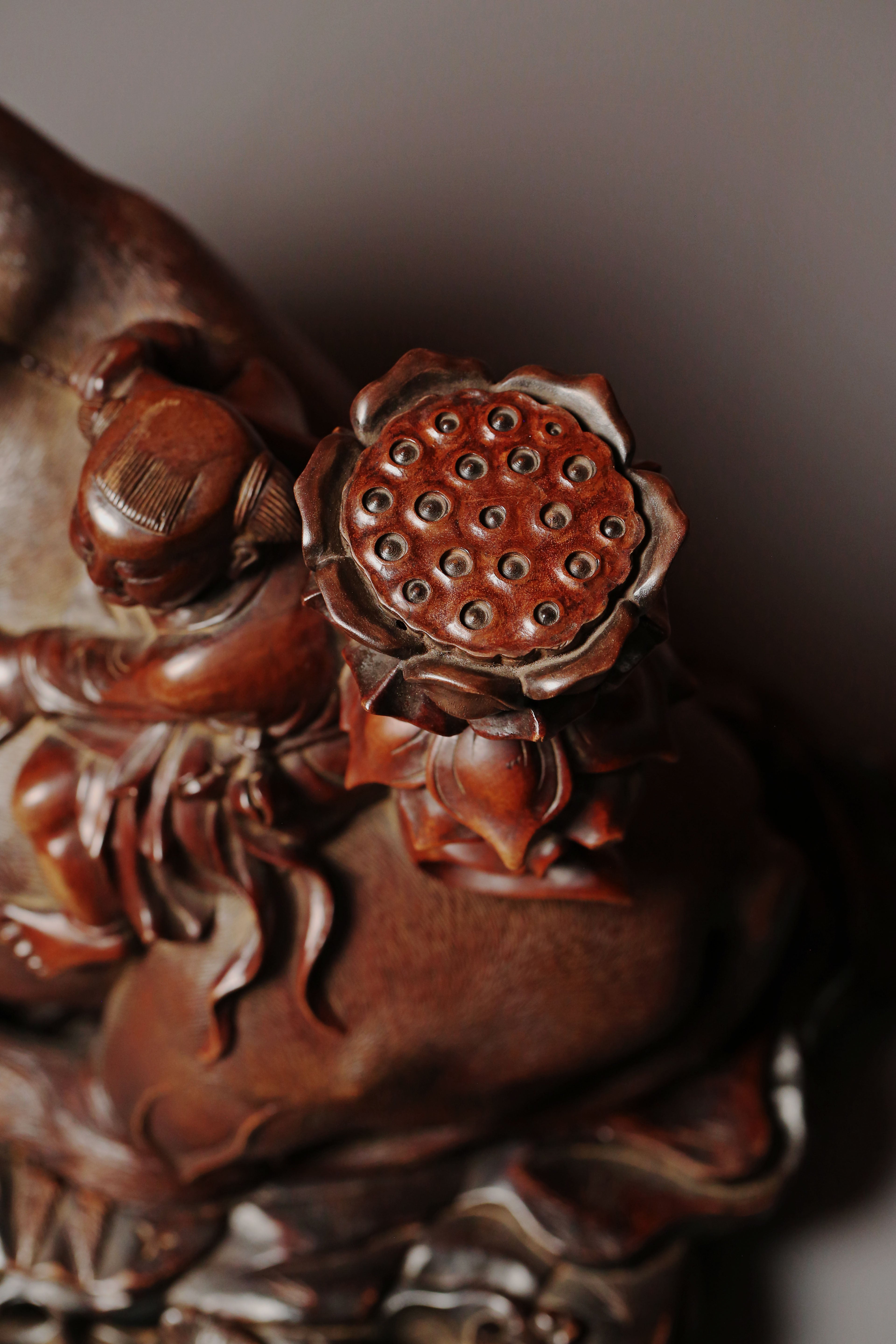 Reclining Ox Wood Carving