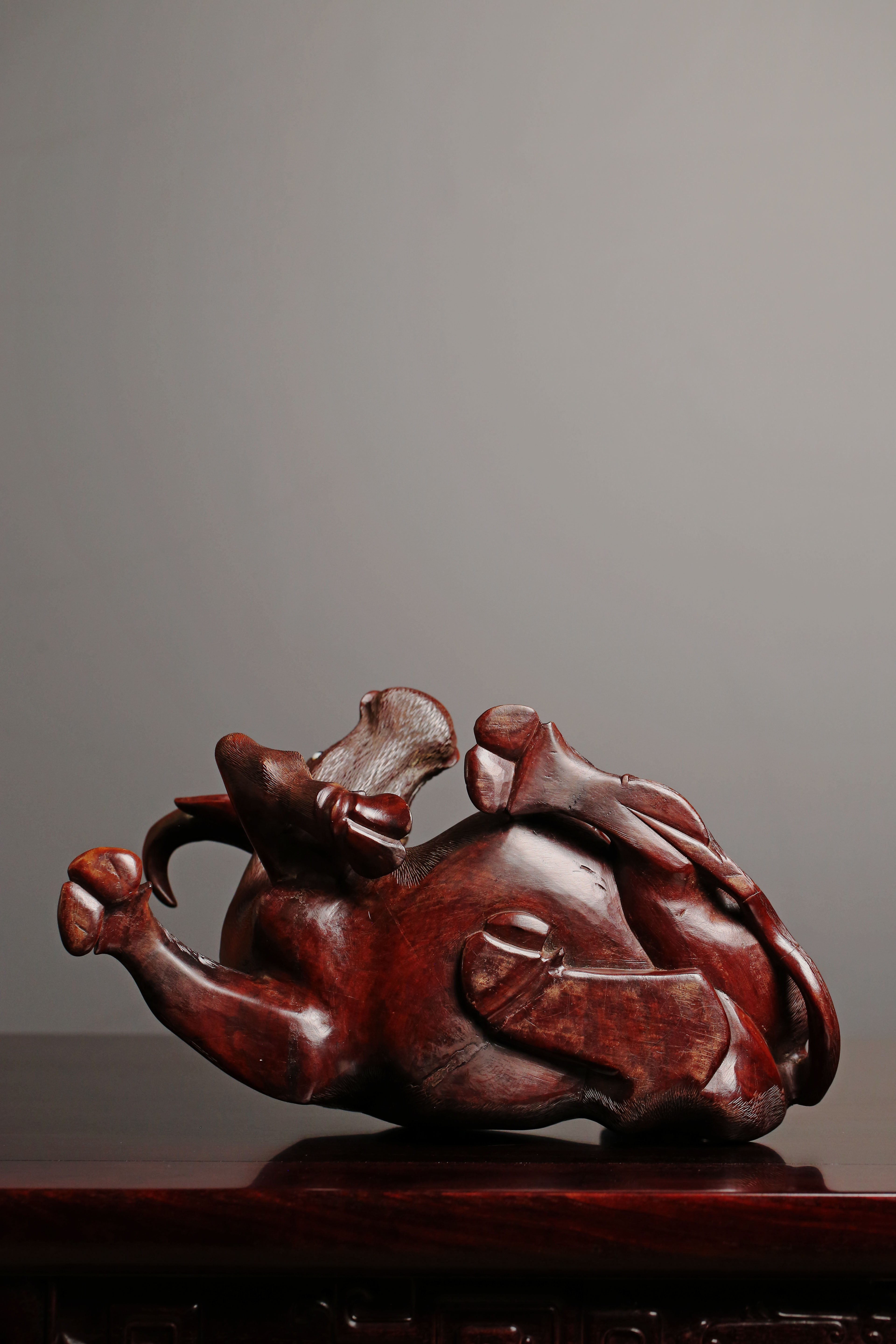 Reclining Ox Wood Carving
