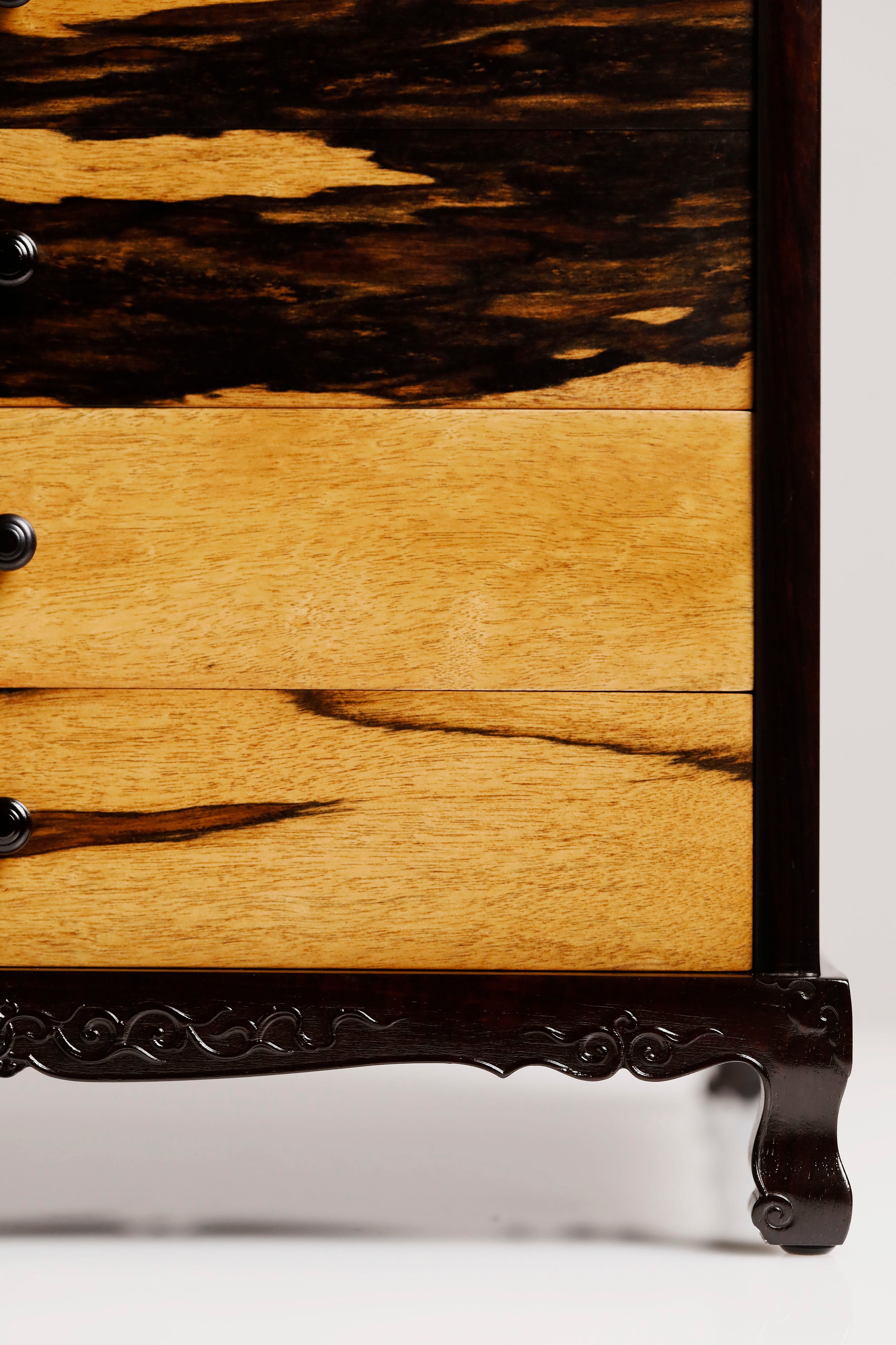 Purple sandalwood and black sandalwood sideboard for five-tiered tea set