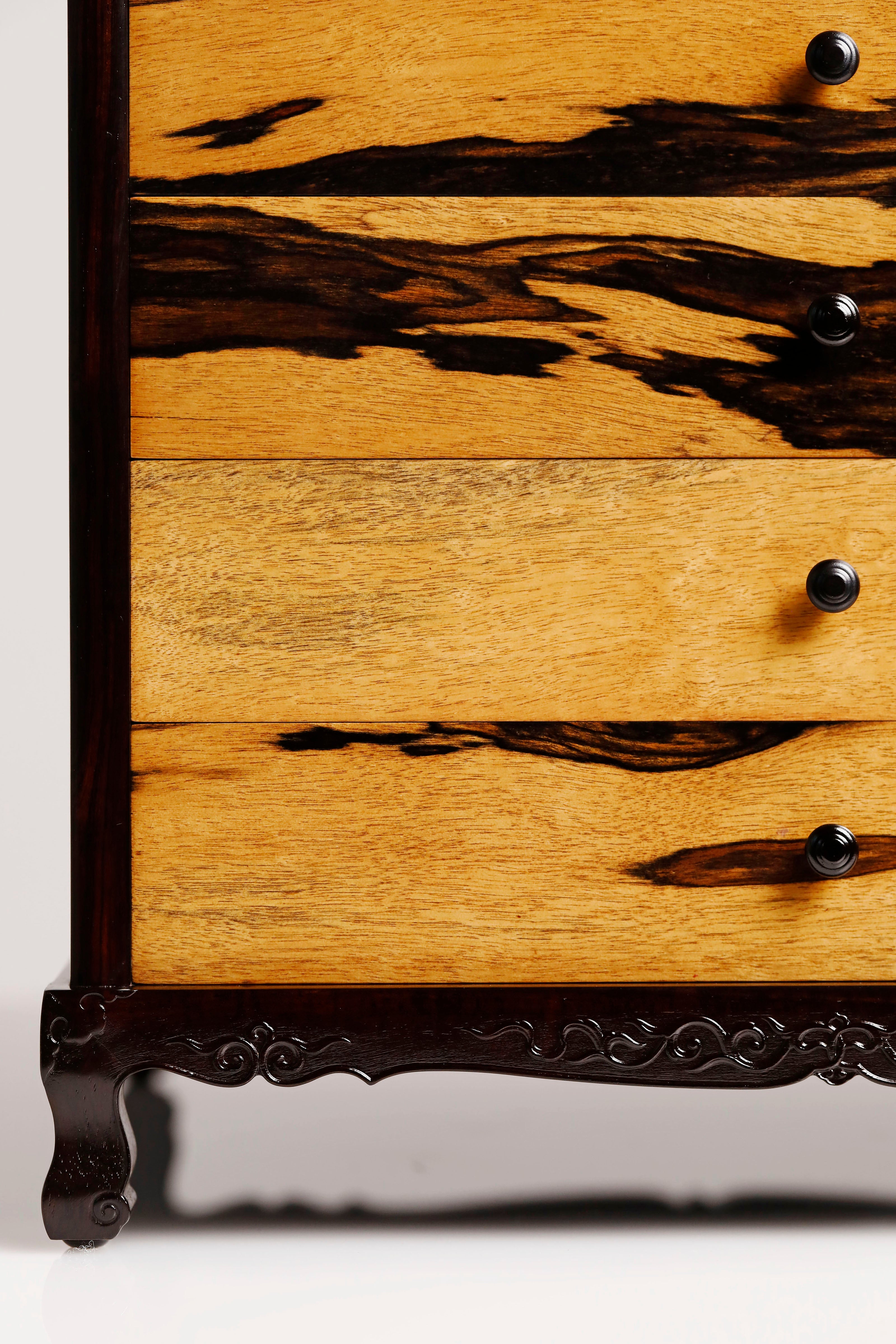 Purple sandalwood and black sandalwood sideboard for five-tiered tea set