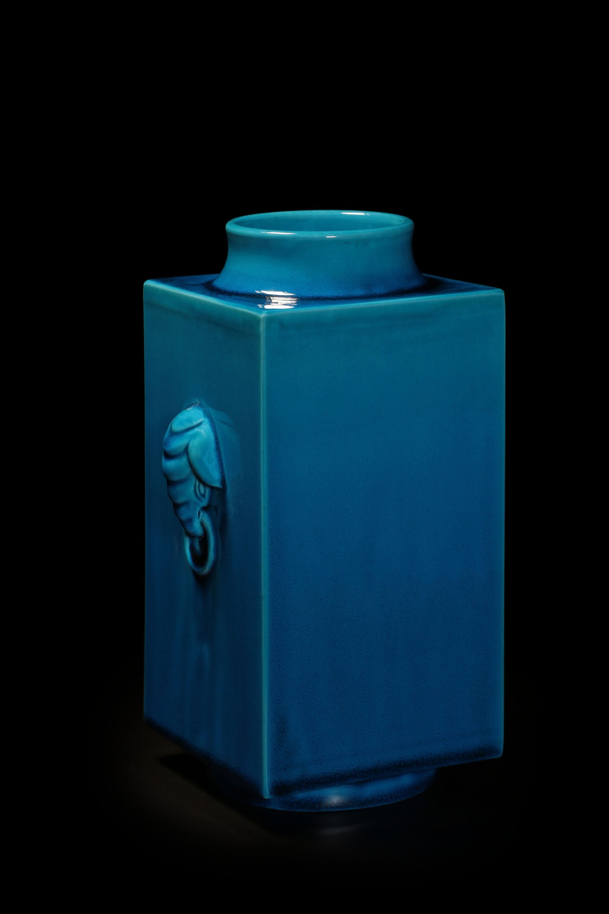 Peacock Blue Elephant Ear Square Bottle