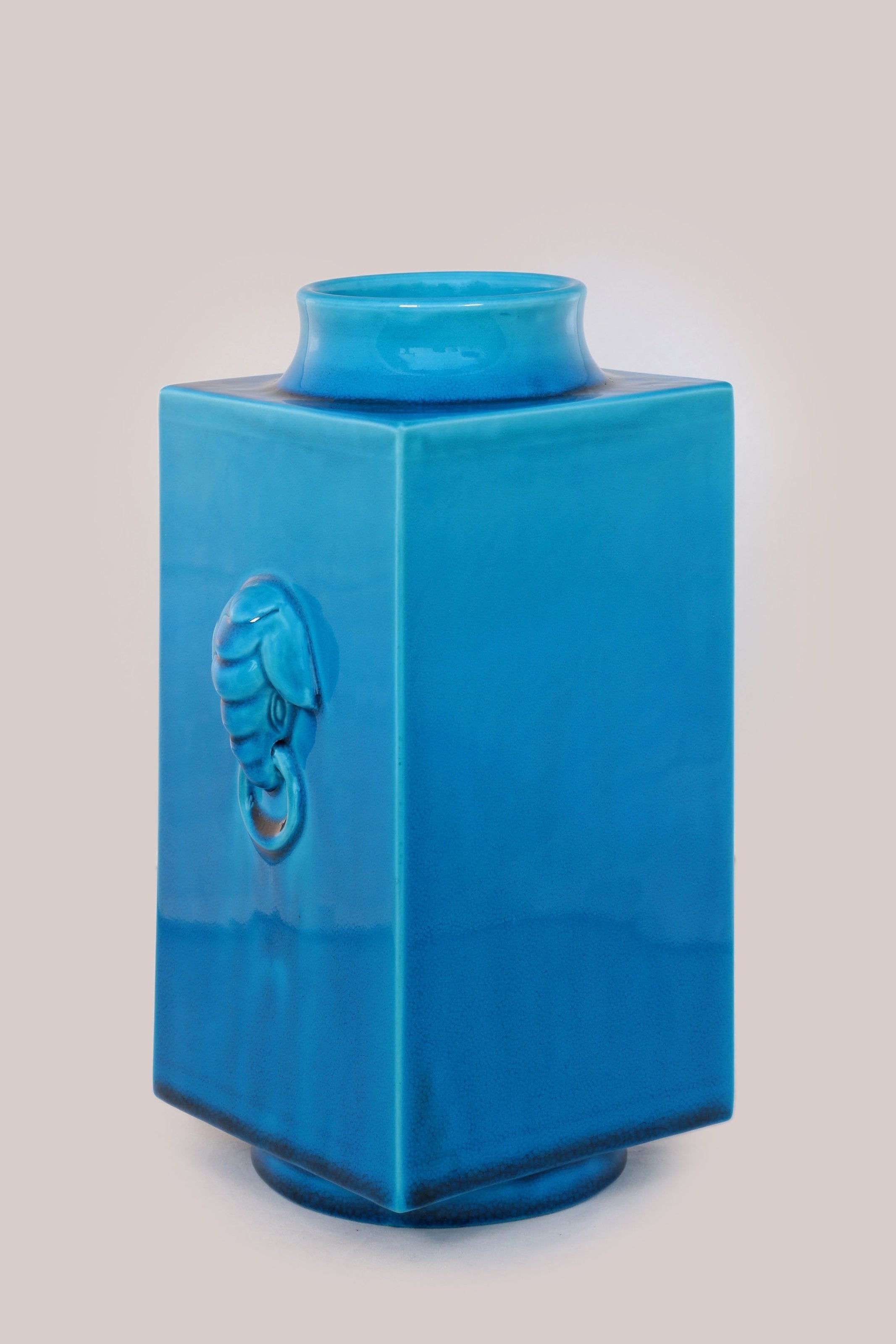 Peacock Blue Elephant Ear Square Bottle