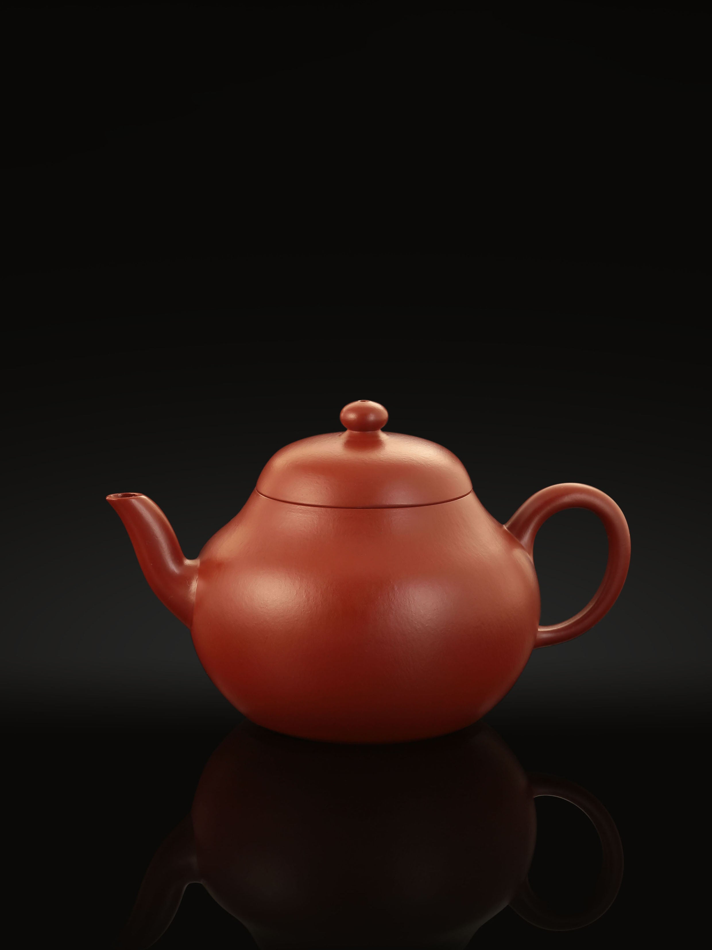Pear-shaped teapot - Small coal kiln red clay
