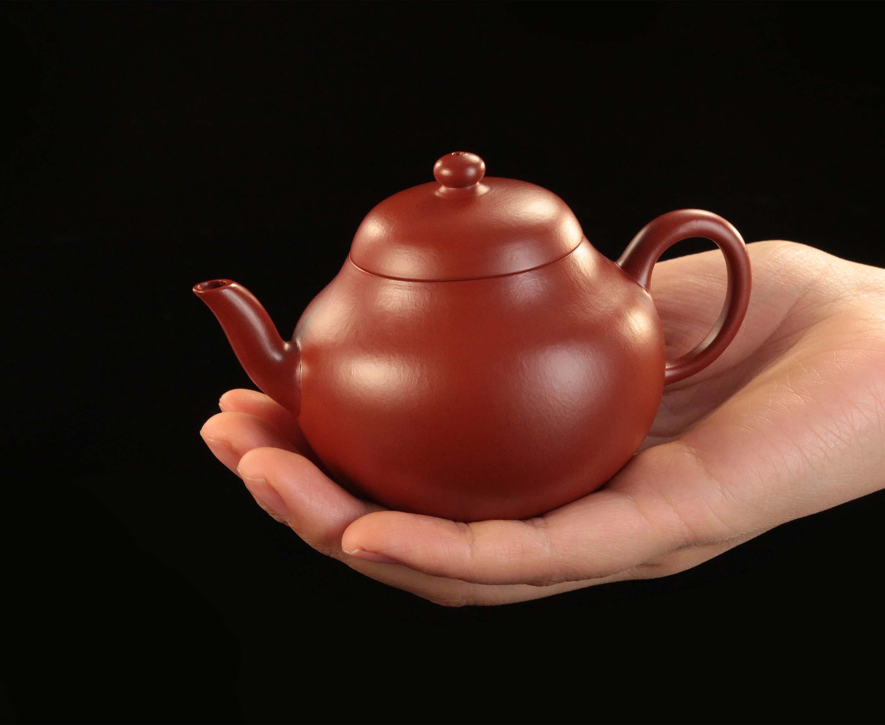 Pear-shaped teapot - Small coal kiln red clay