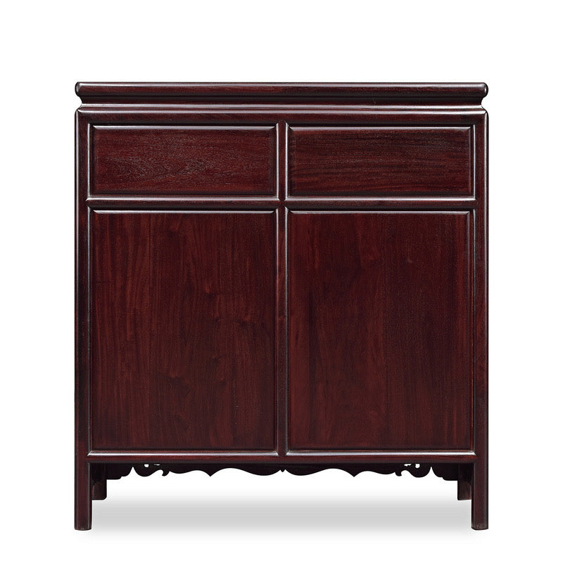Zambian rosewood passionflower five-drawer chest