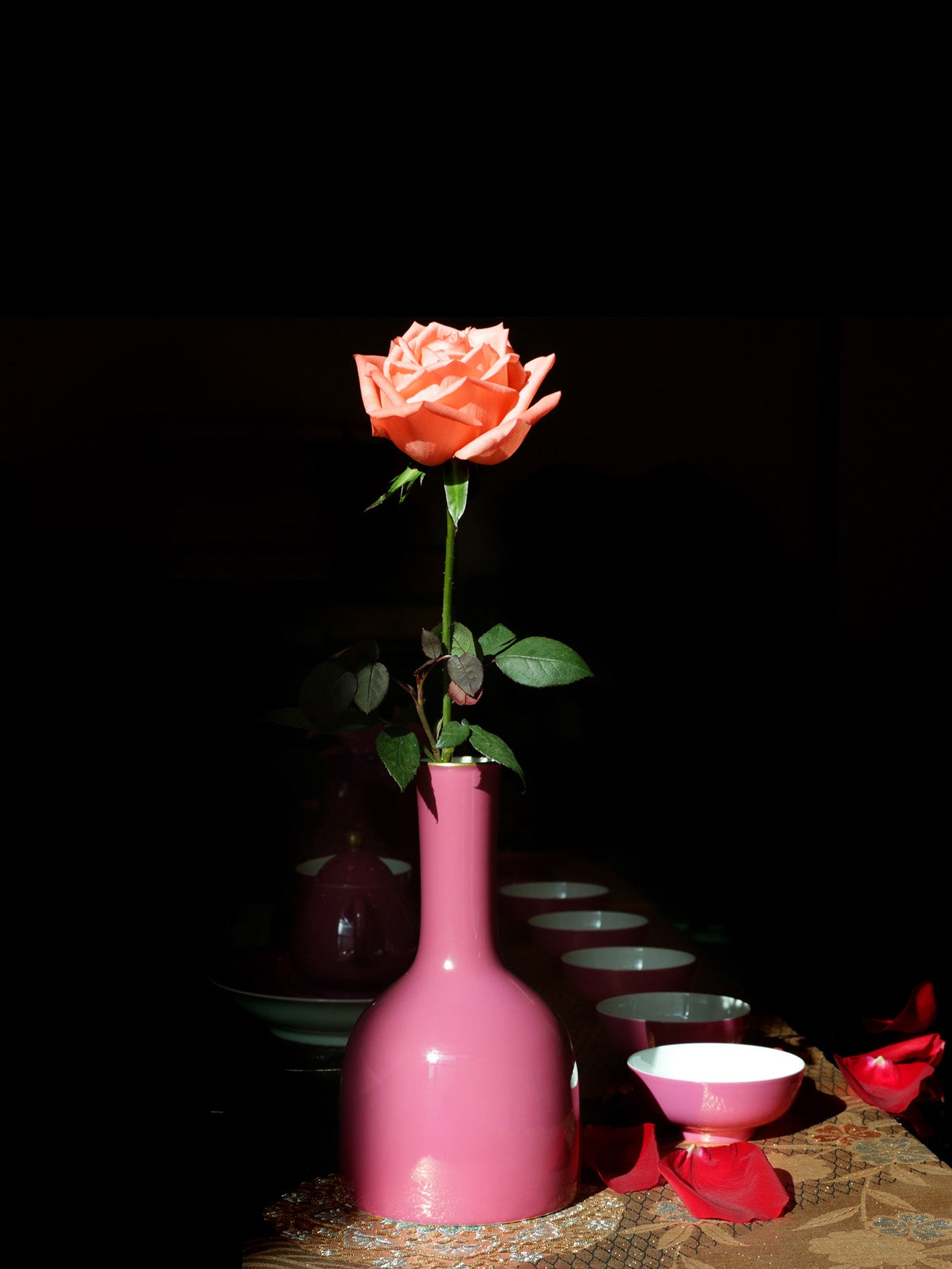 Rouge lingers, intoxicated, ringing bells.