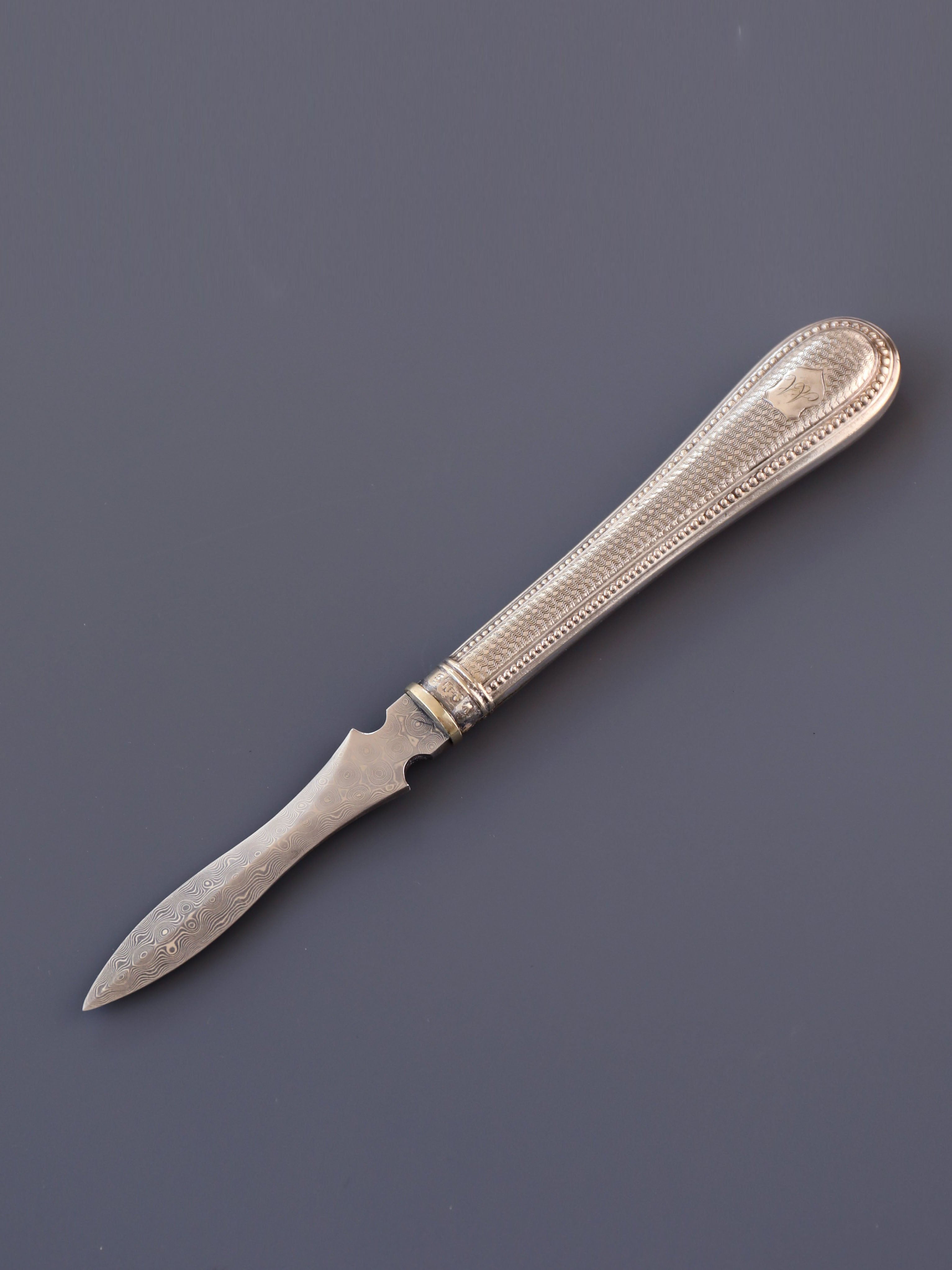 19th-century silver-handled tea knife