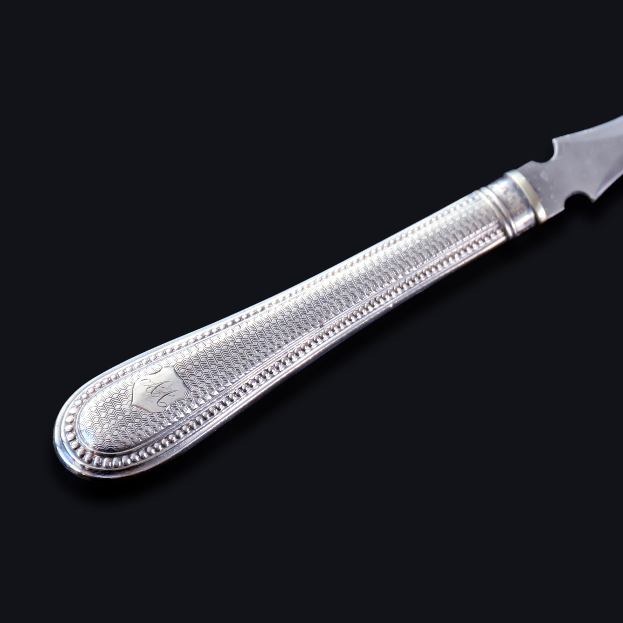 19th-century silver-handled tea knife