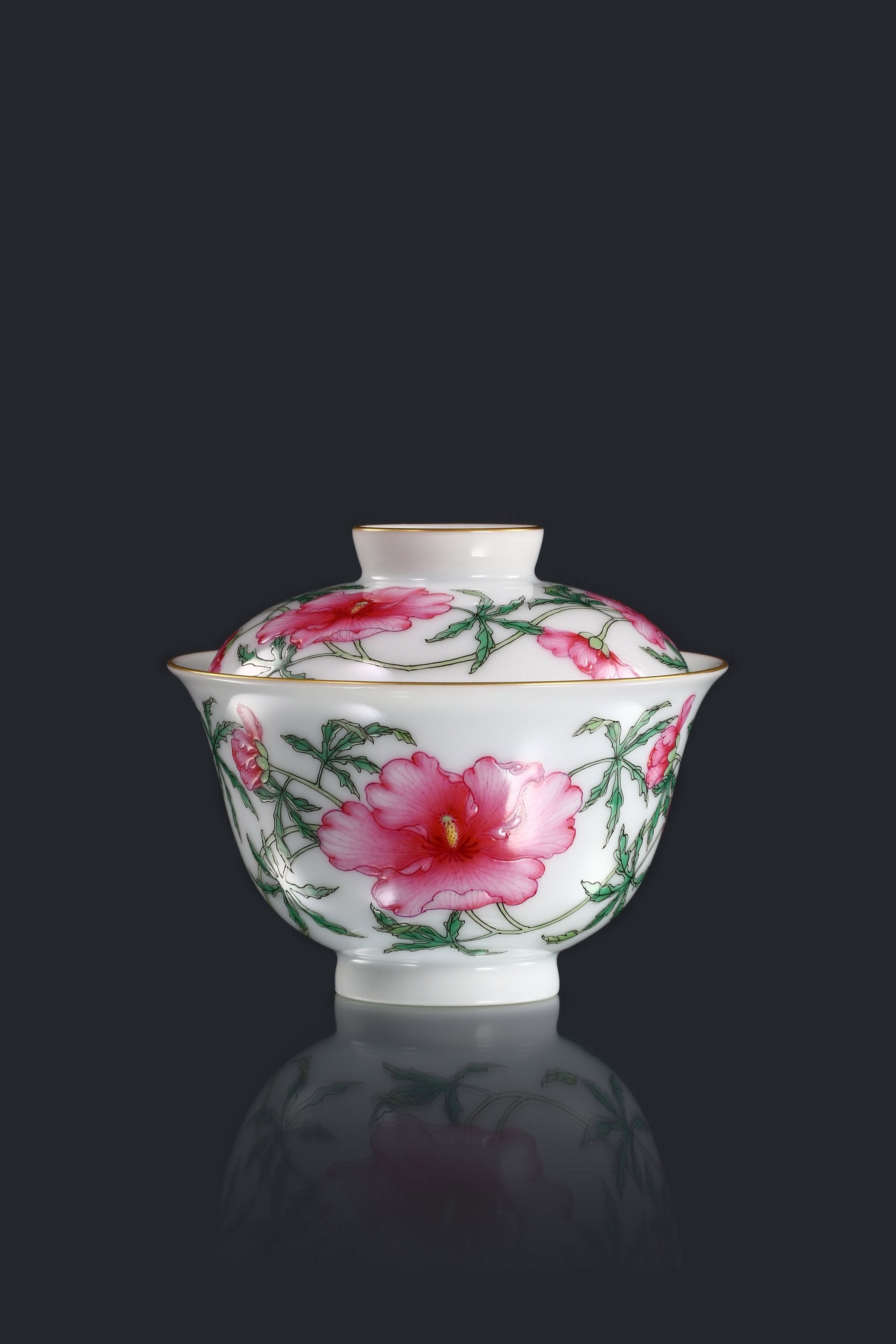 Hibiscus covered bowl