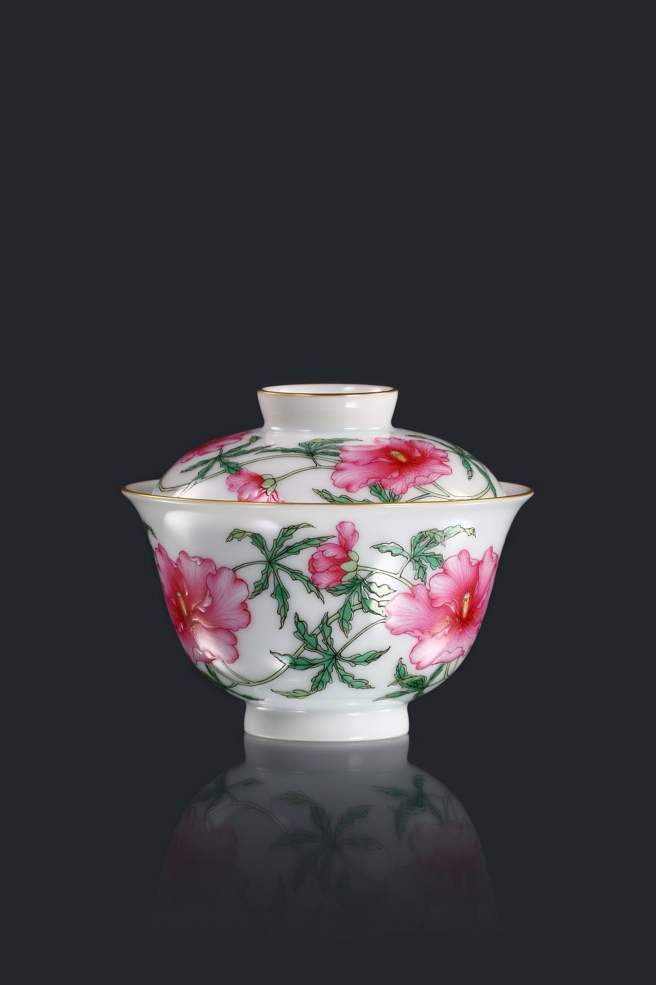 Hibiscus covered bowl