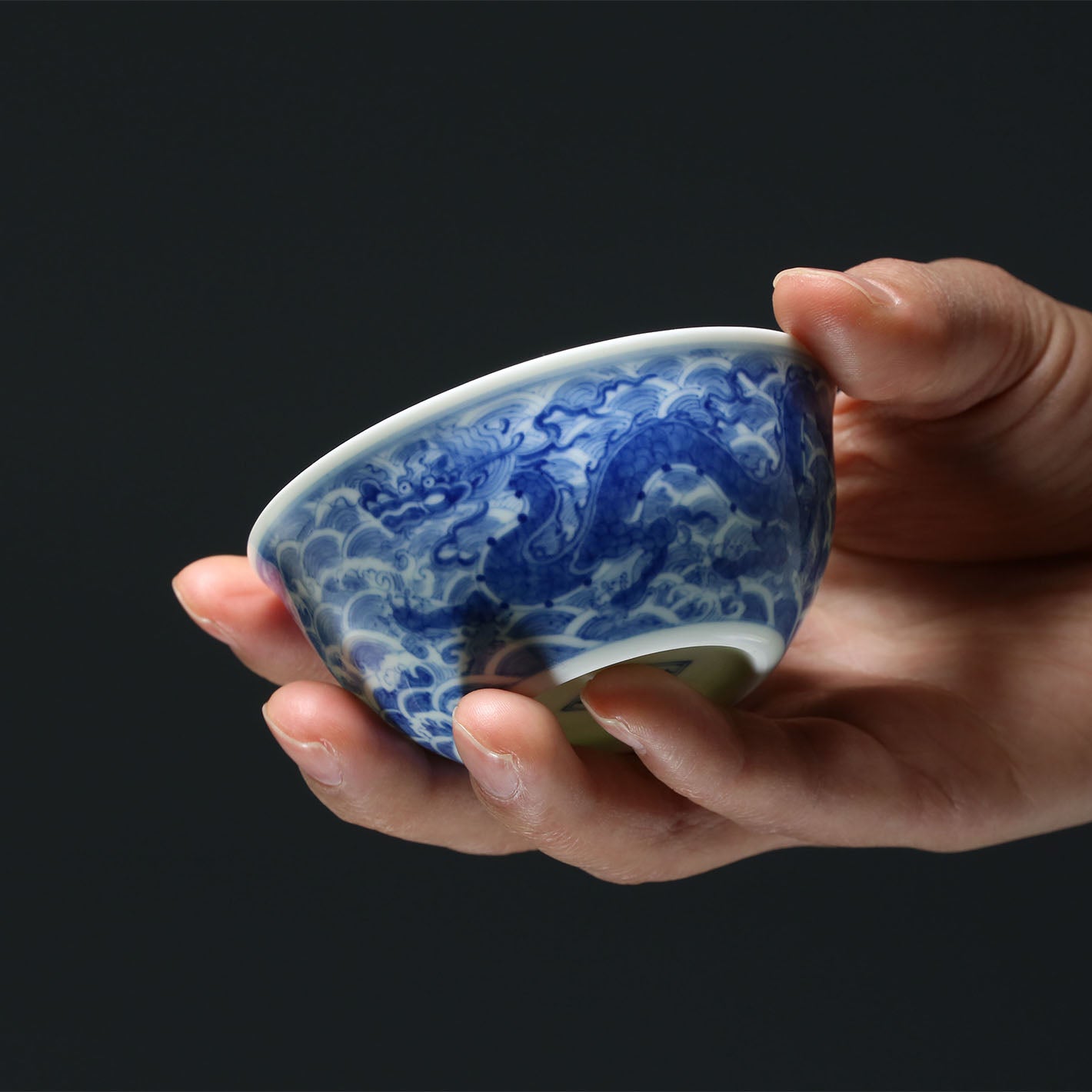 Dragon and Cloud Pattern Footed Cup