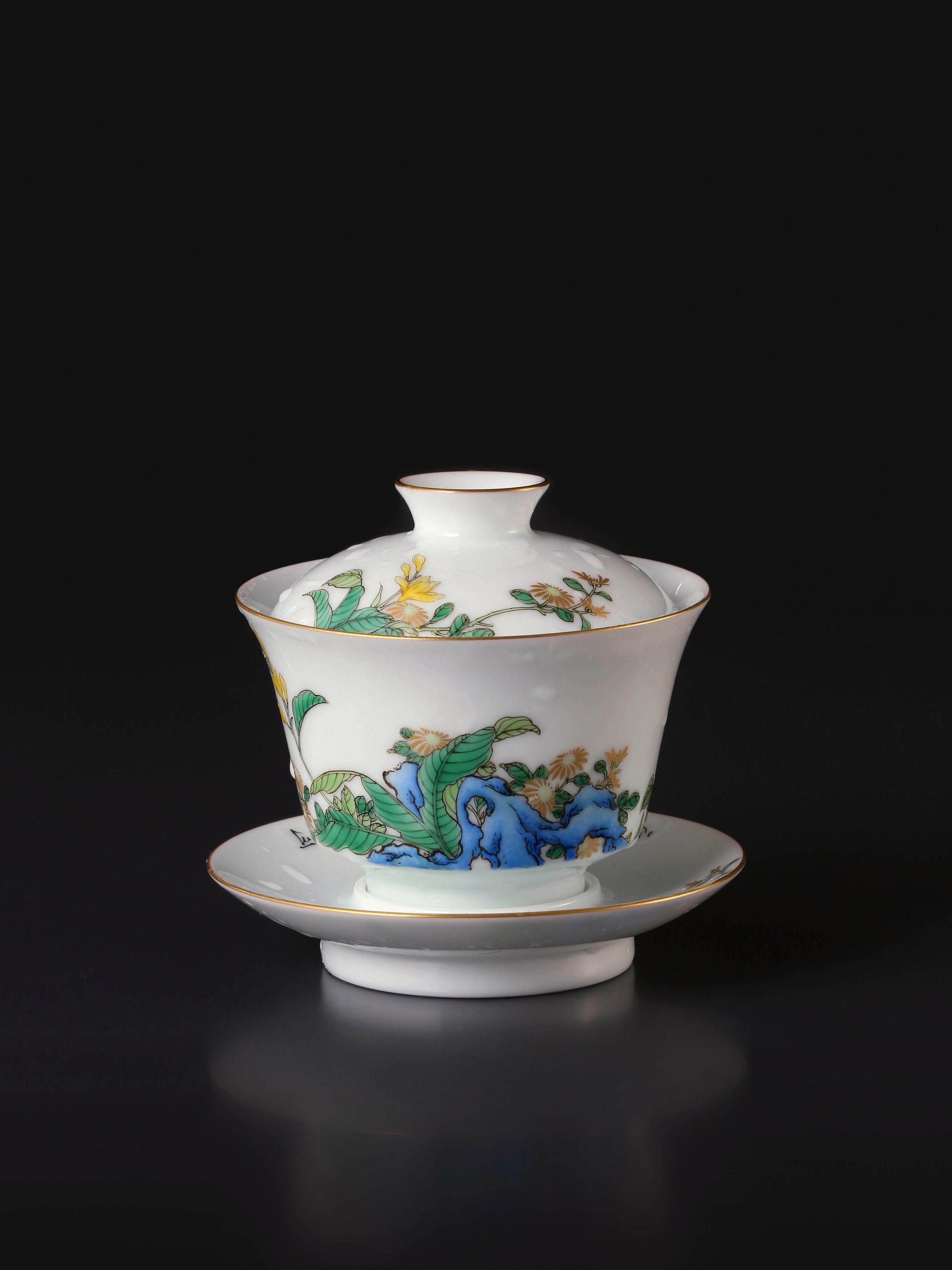 Jade hairpin flower gaiwan/tea cup