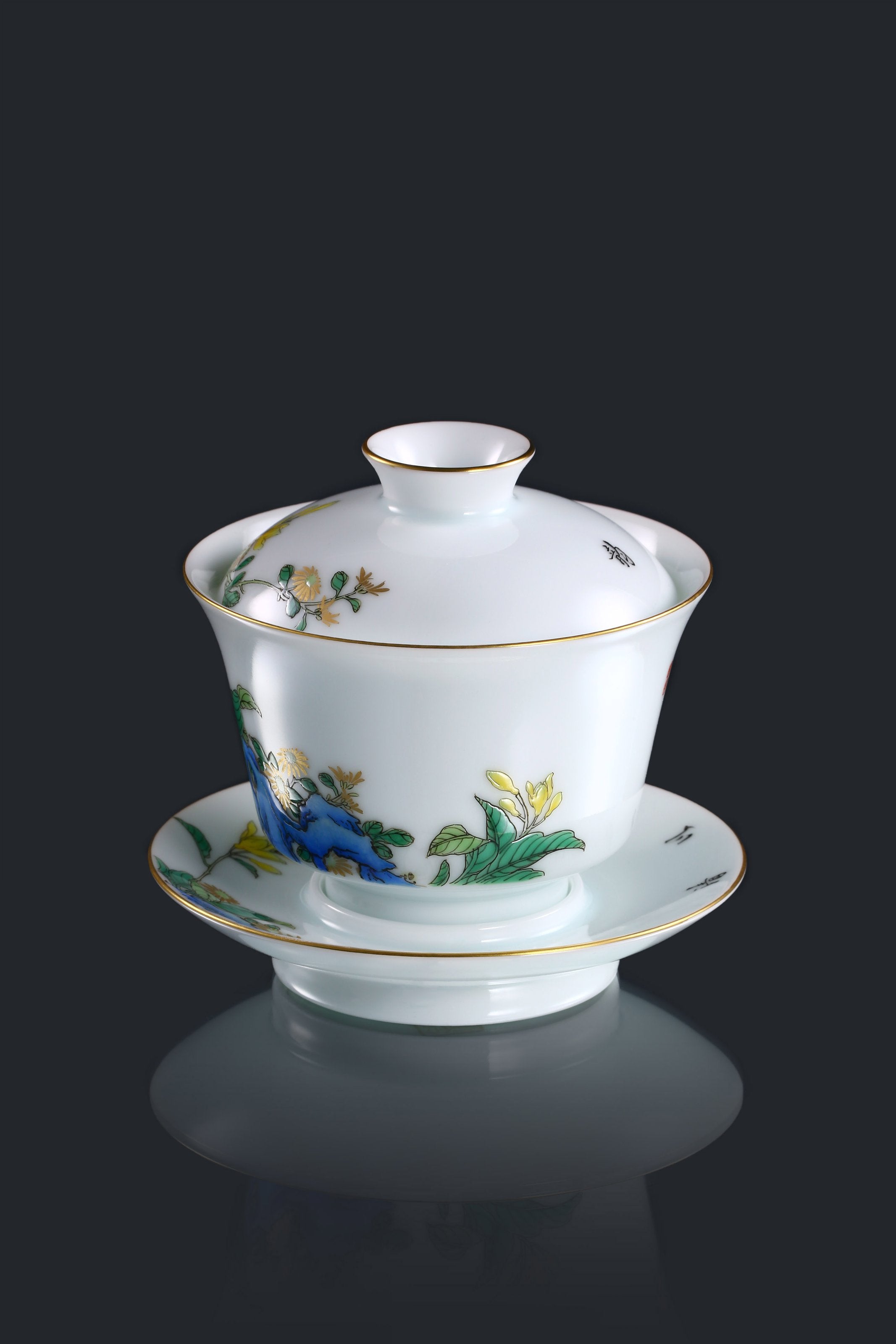 Jade hairpin flower gaiwan/tea cup