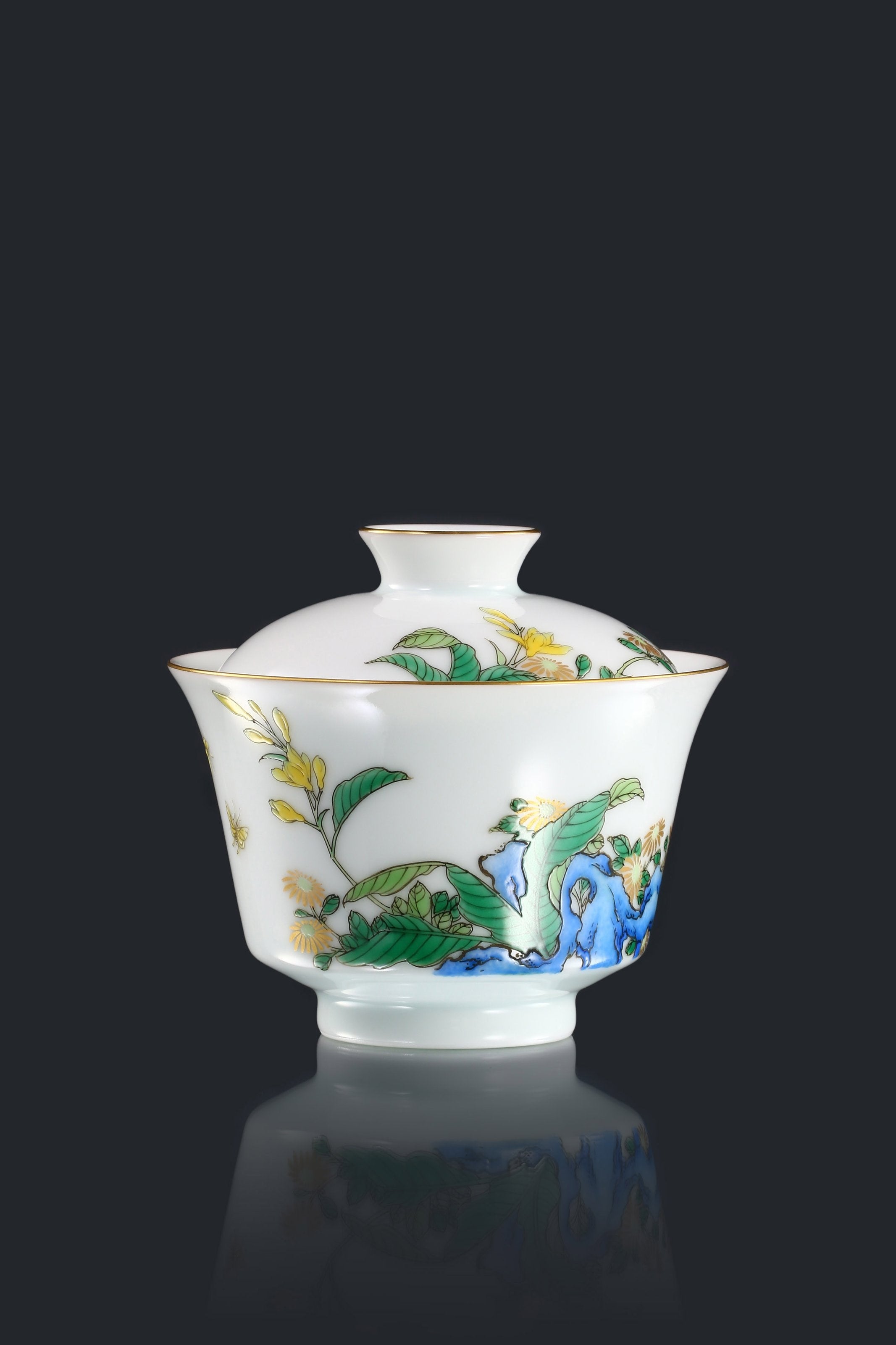 Jade hairpin flower gaiwan/tea cup