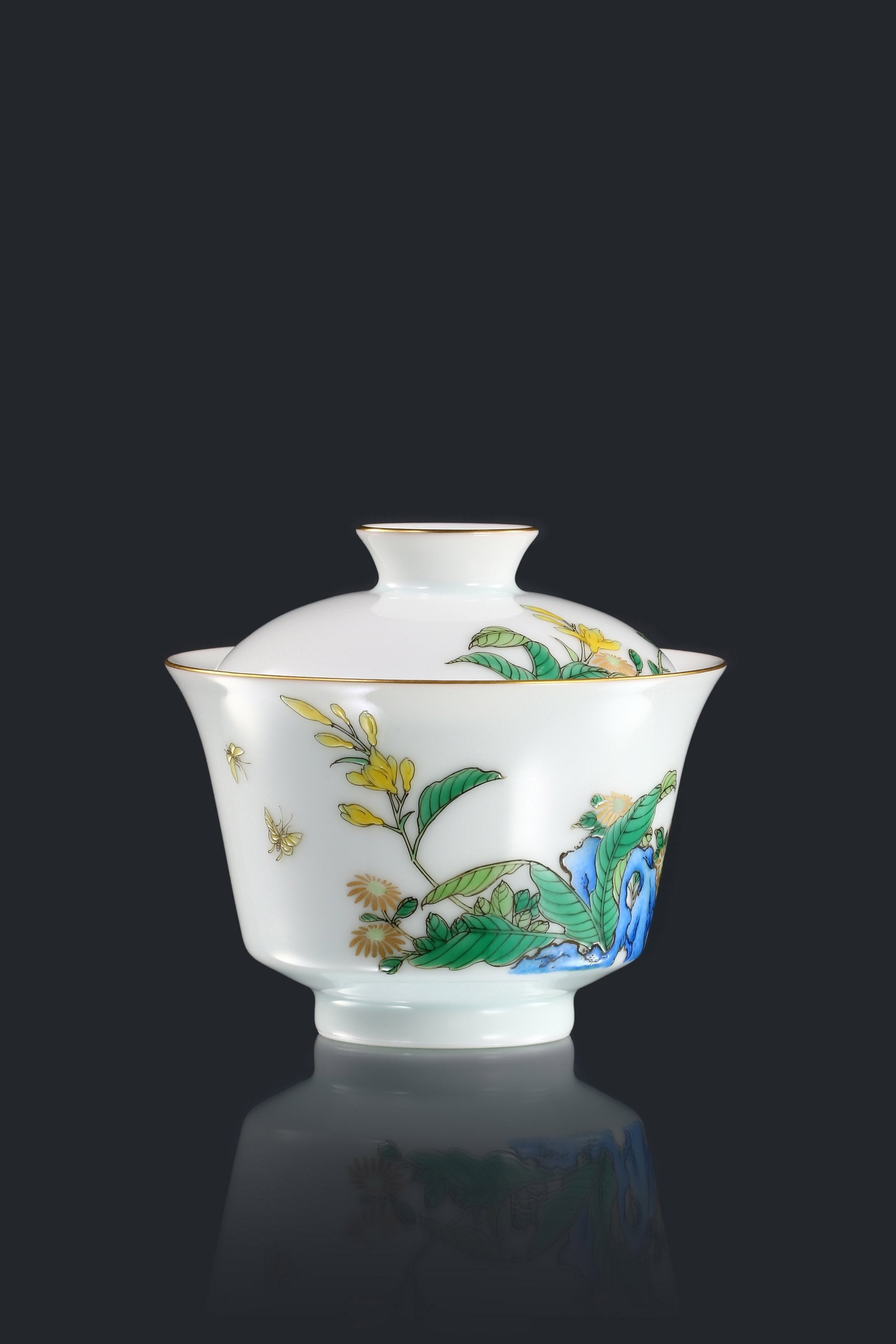 Jade hairpin flower gaiwan/tea cup