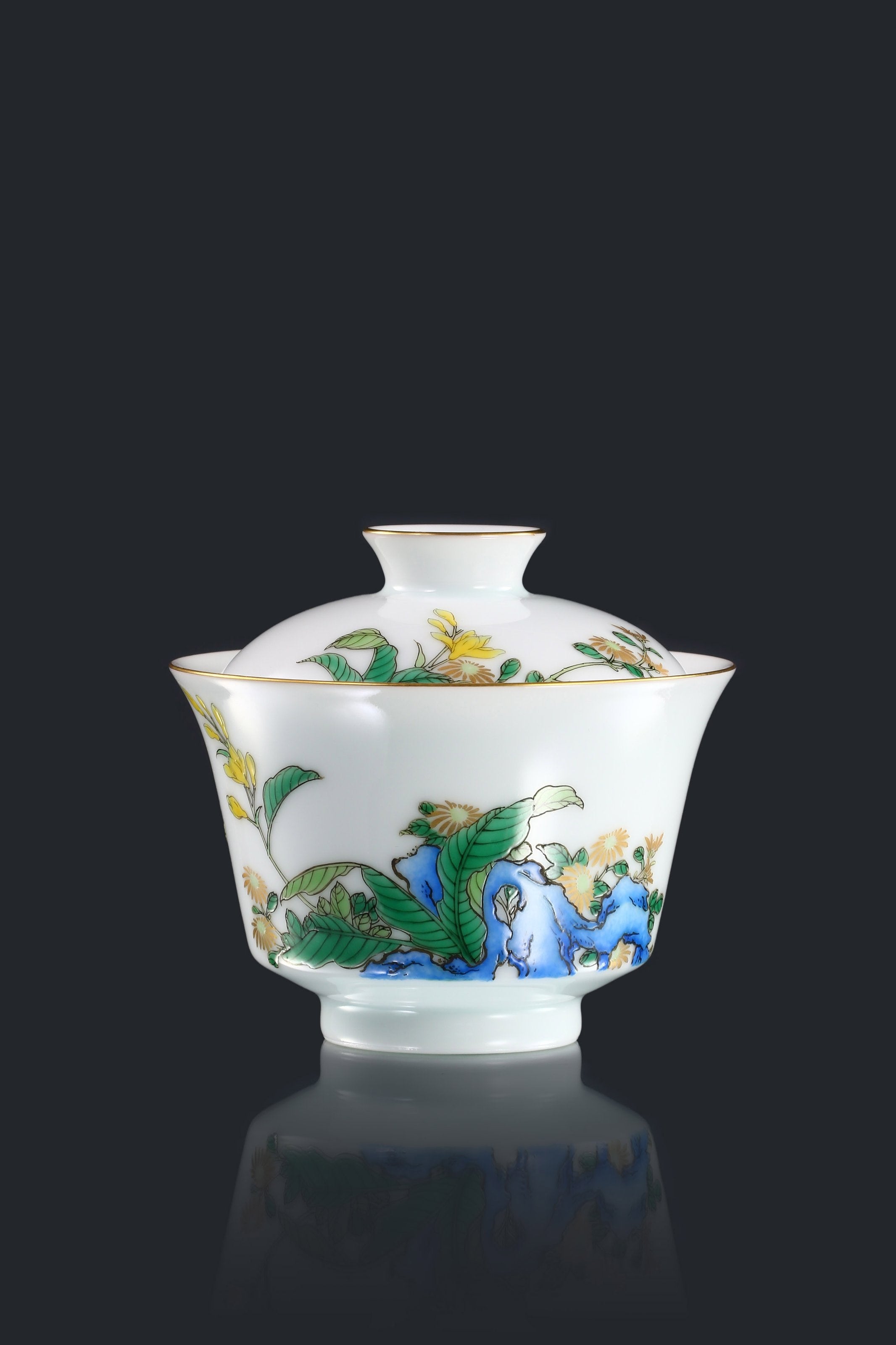 Jade hairpin flower gaiwan/tea cup