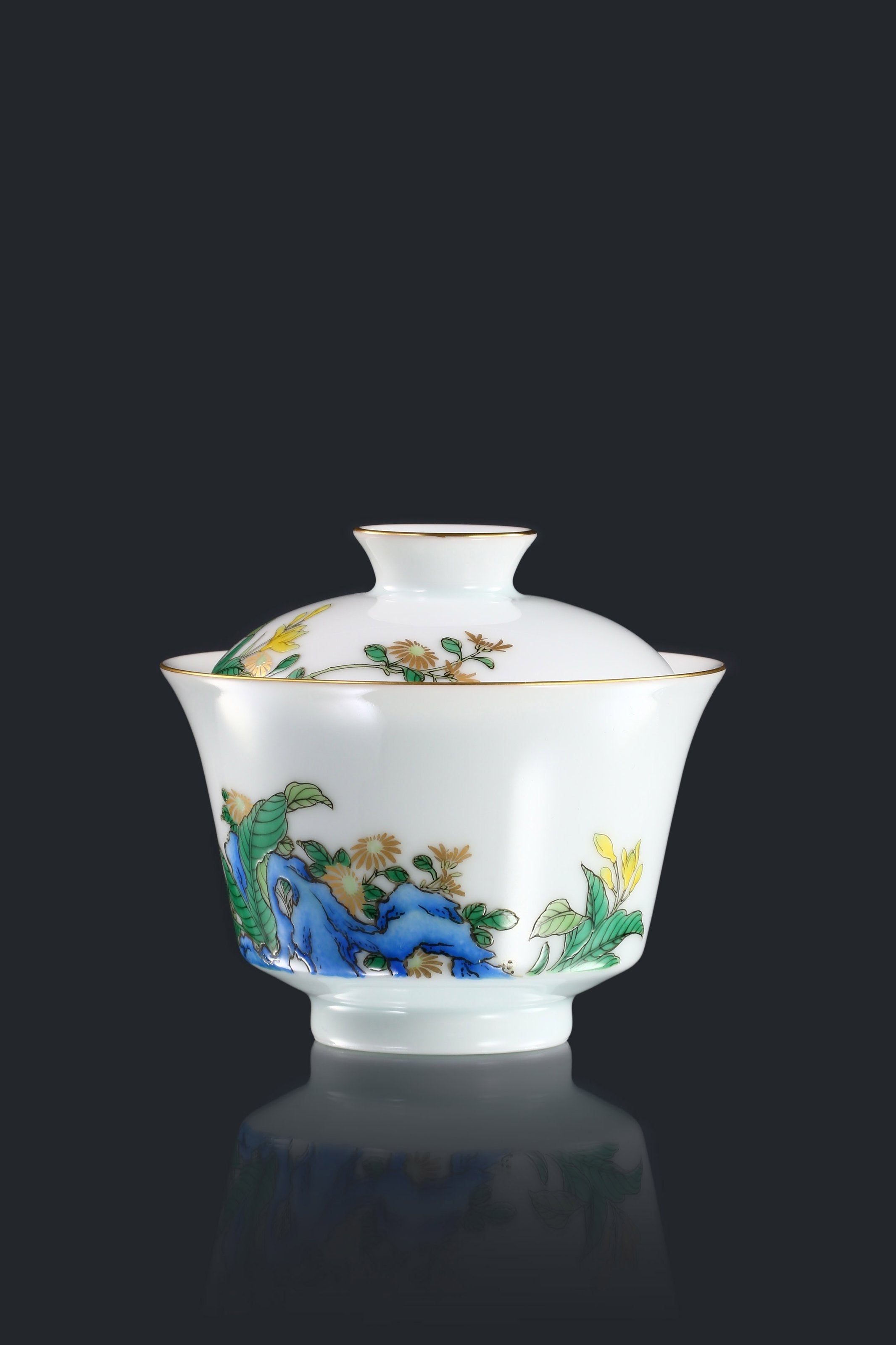 Jade hairpin flower gaiwan/tea cup