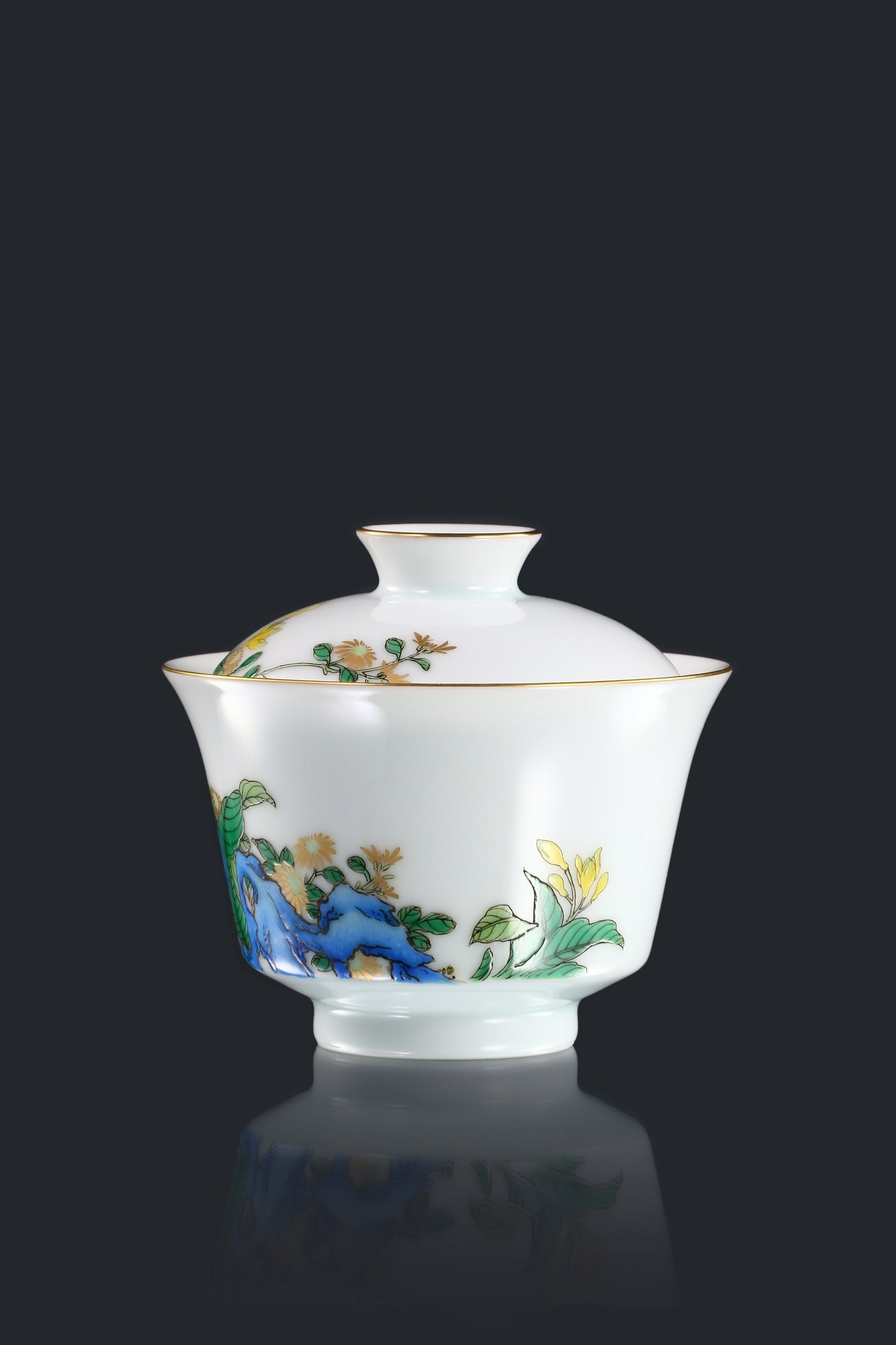 Jade hairpin flower gaiwan/tea cup