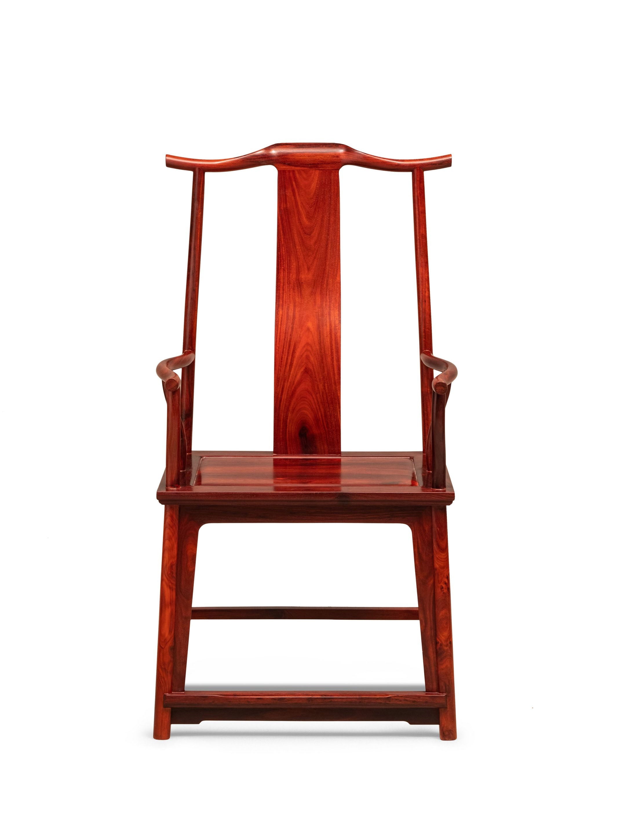 Zambian rosewood official's hat chair with four protruding flower buds