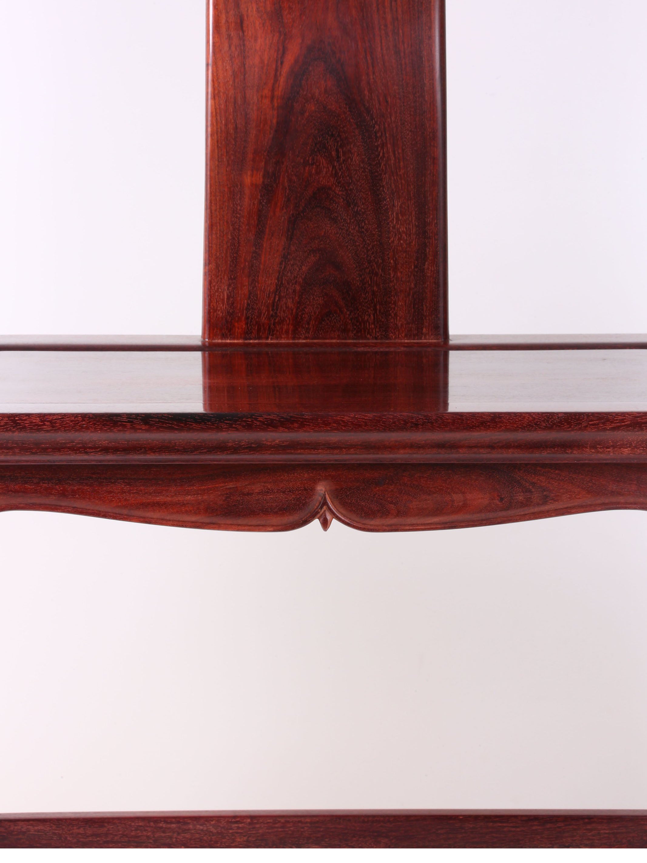 Zambian rosewood official's hat chair with four protruding flower buds