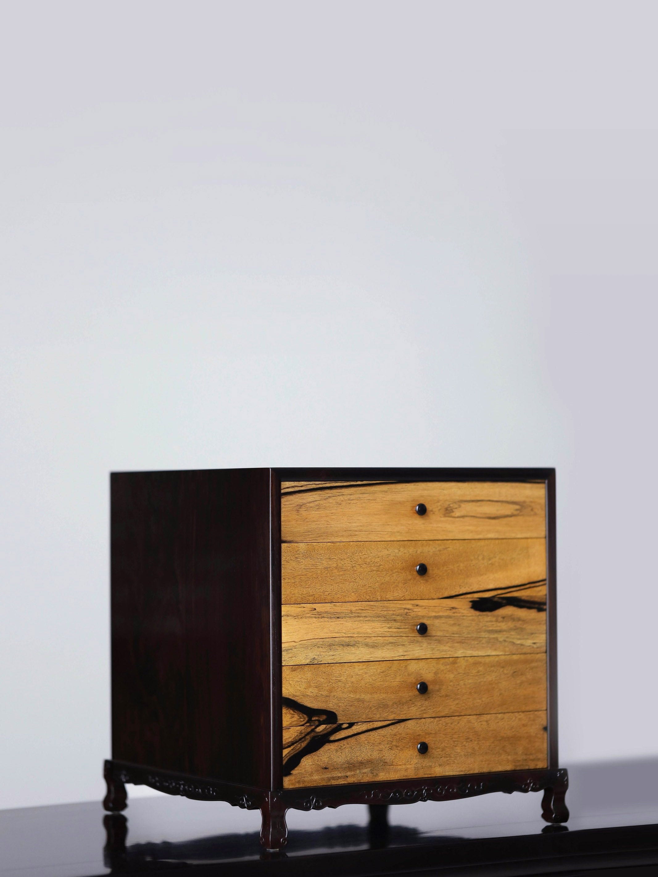 Purple sandalwood and black sandalwood sideboard for five-tiered tea set