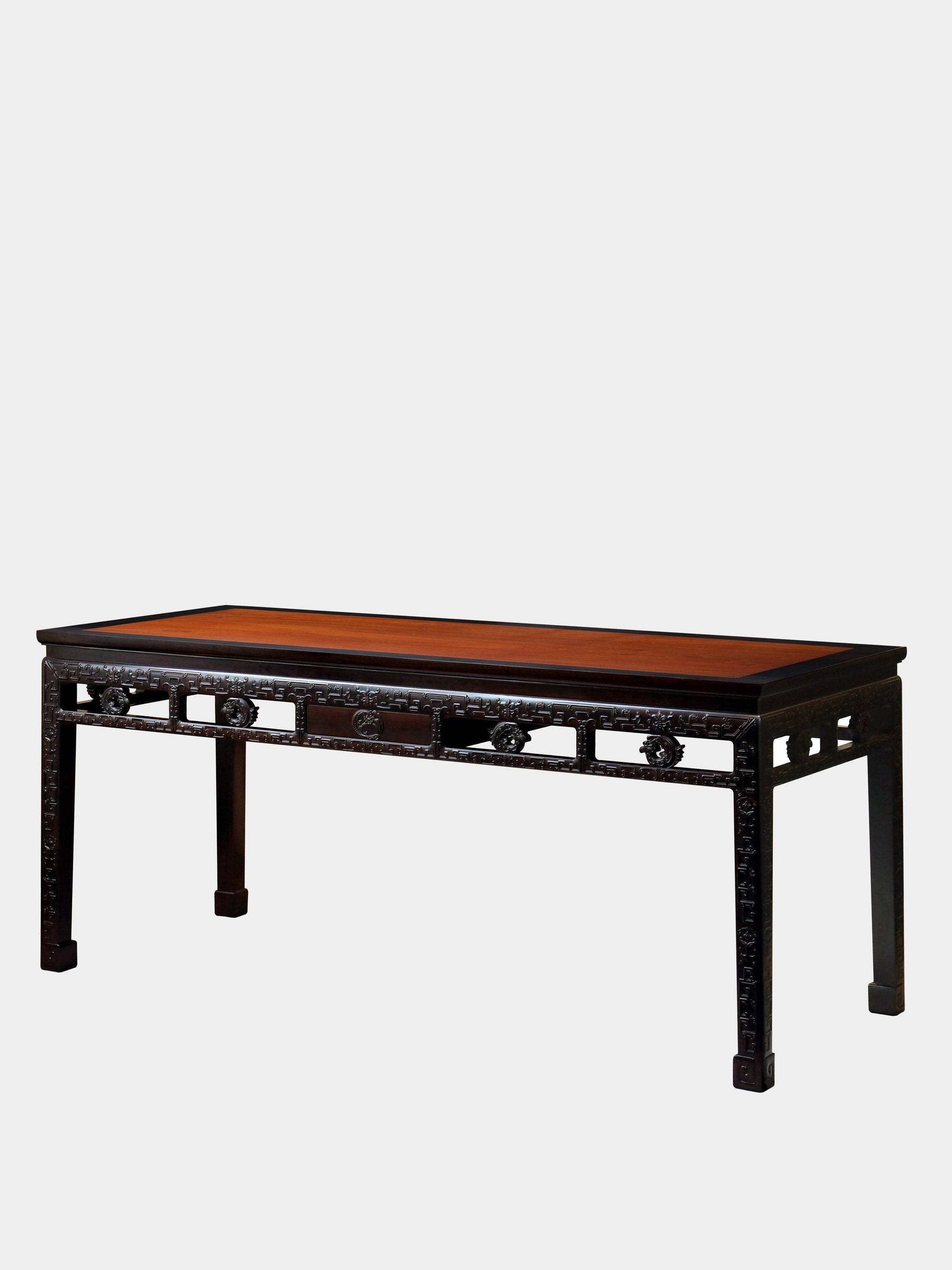 Purple sandalwood tea table with kui dragon pattern