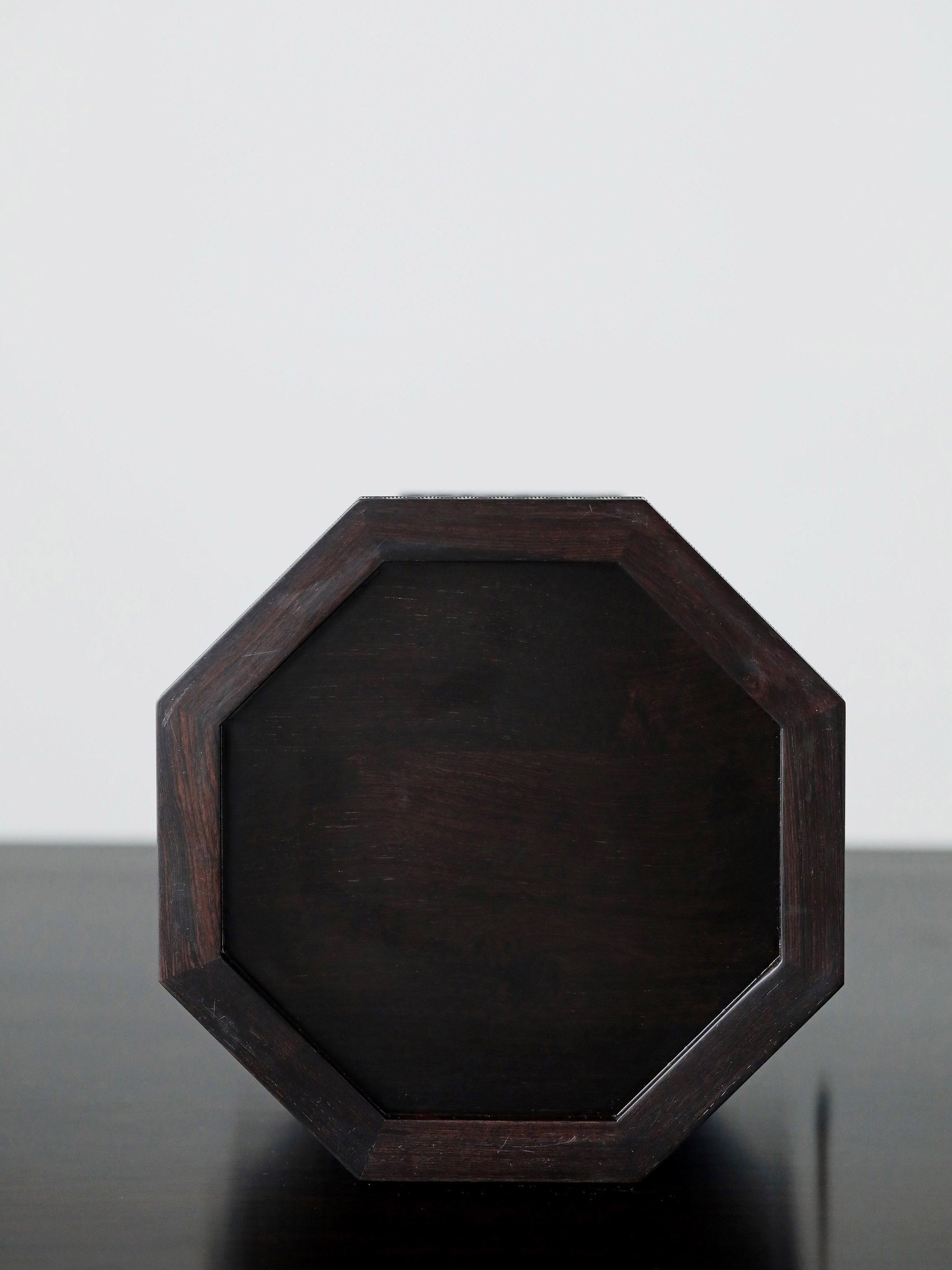 Purple sandalwood carved passionflower octagonal box