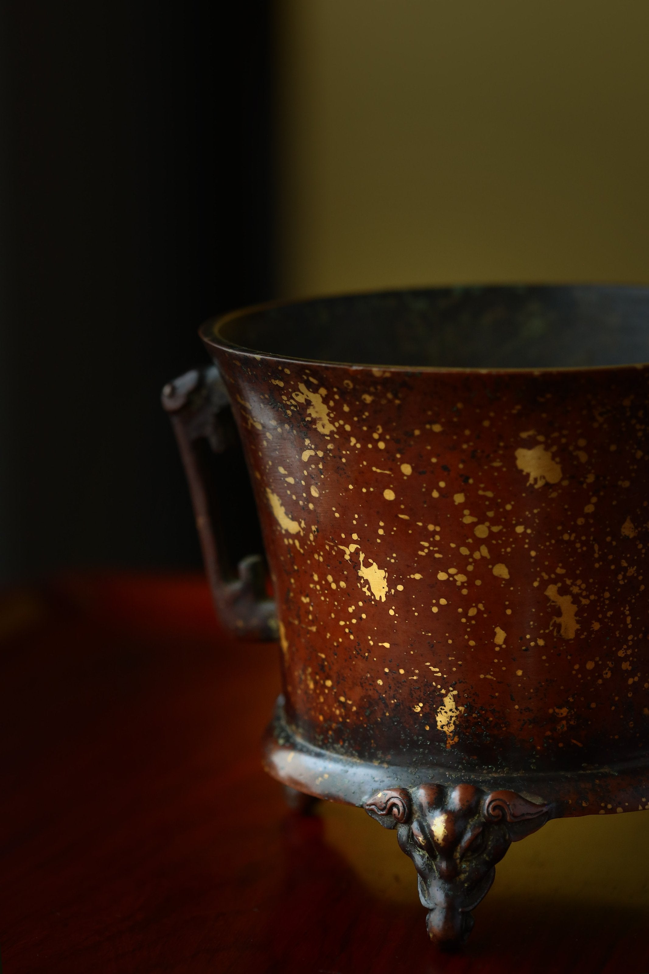 Purple Copper Elephant Three-Legged Incense Burner