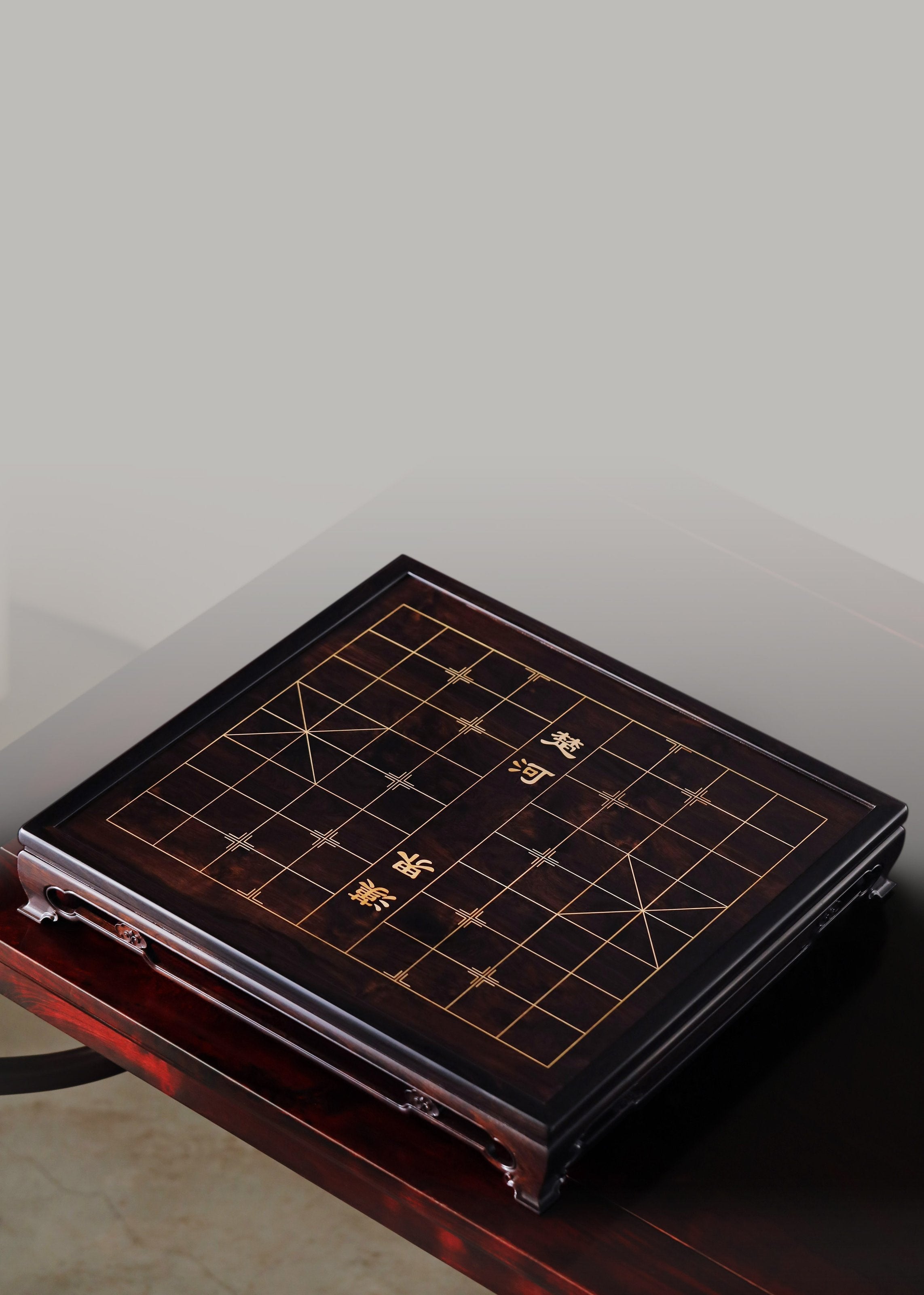 Purple sandalwood double-drawer chessboard