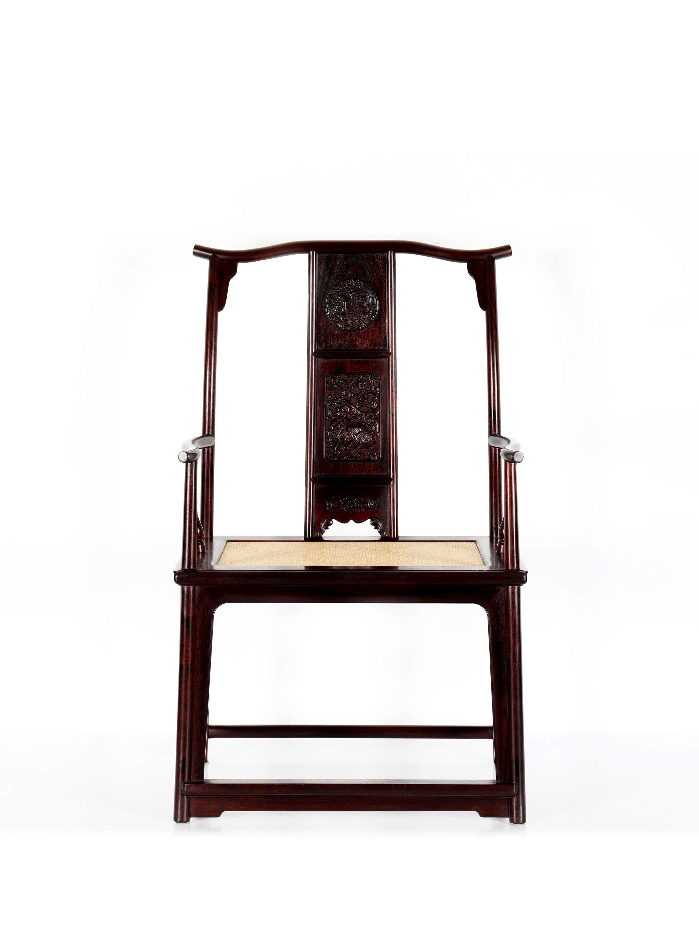 Qilin and Phoenix Pattern Four-Out-Head Chair