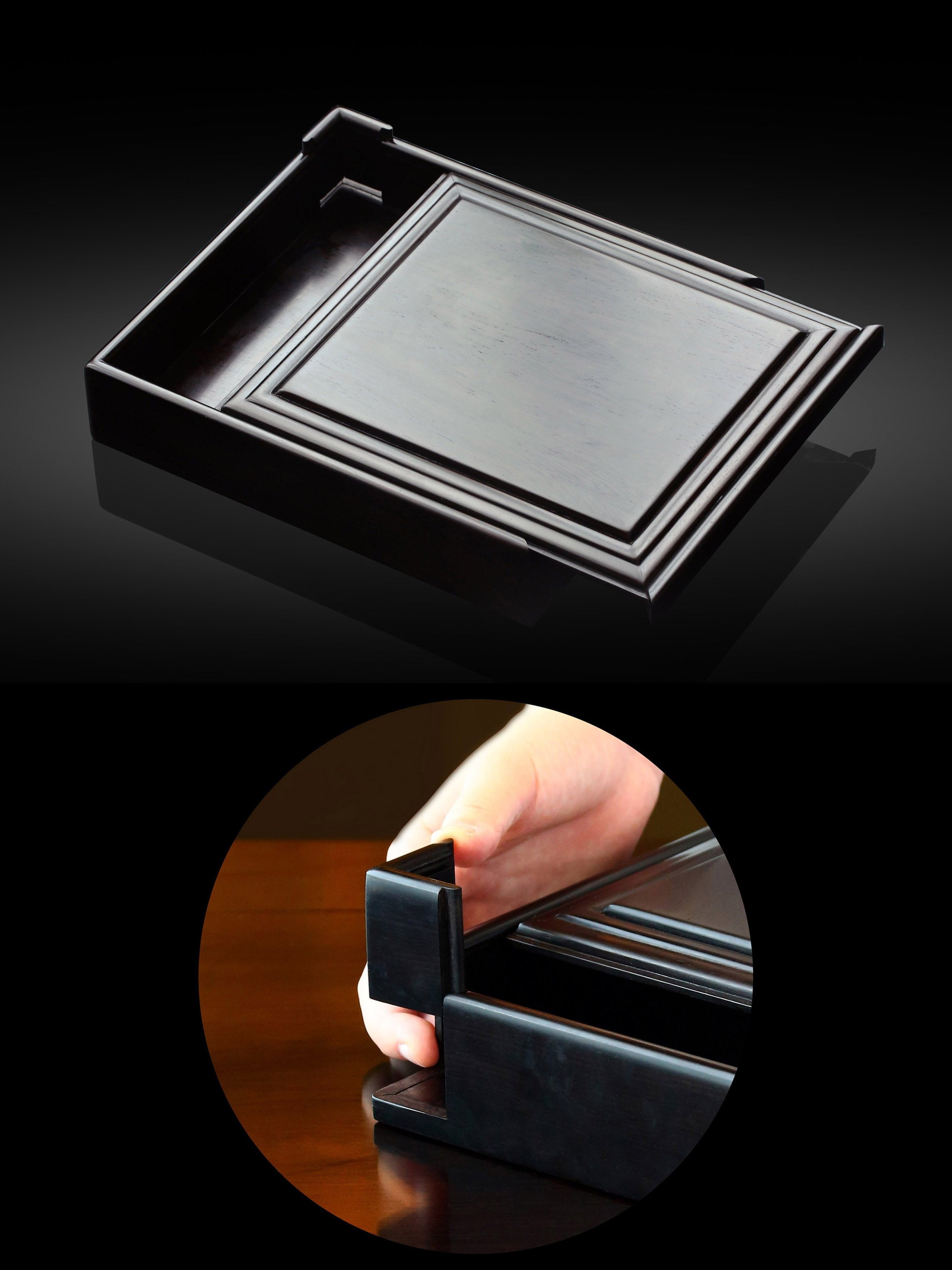 Purple sandalwood plain pull-out tea box