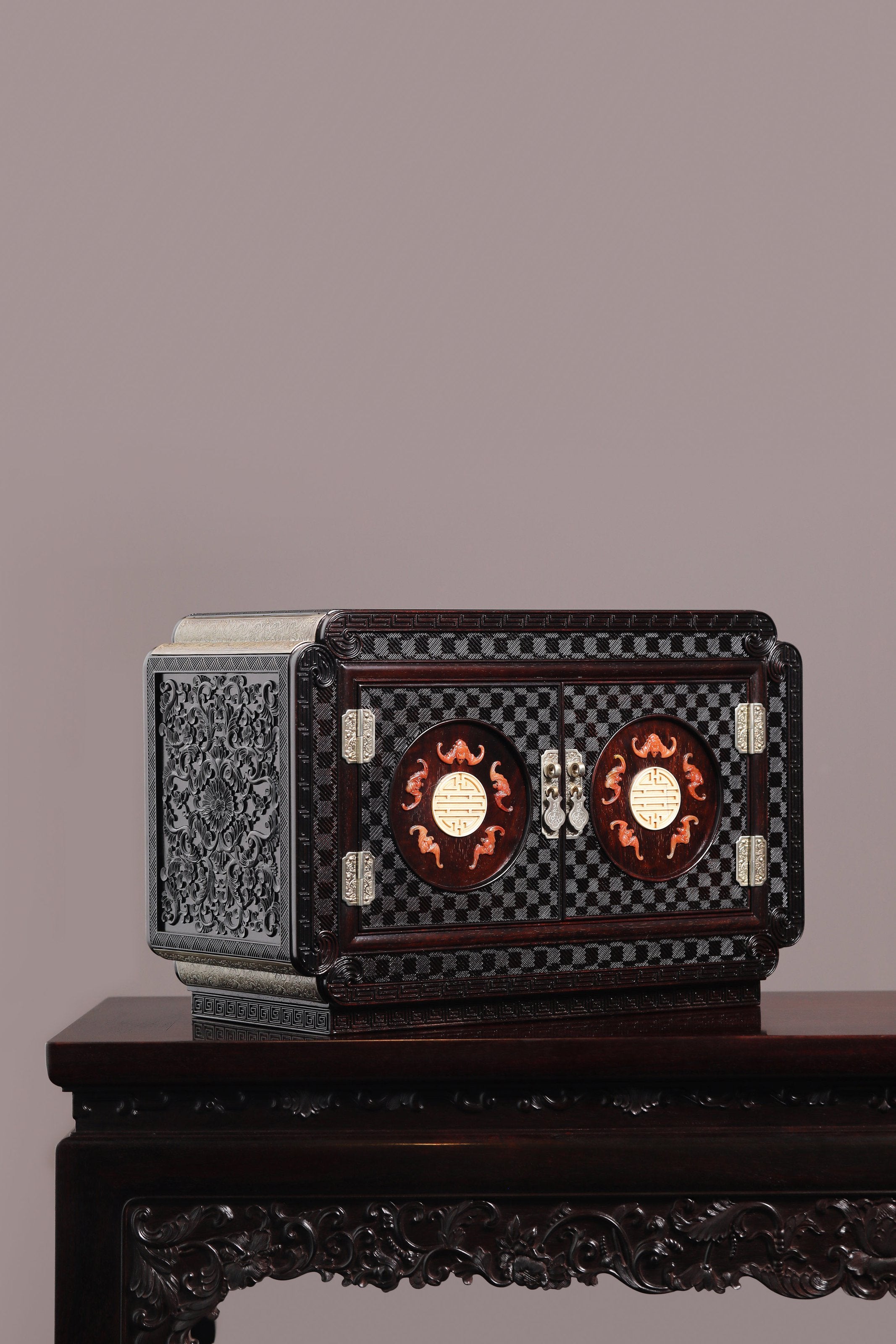 Jade-inlaid Five Blessings Treasure Chest