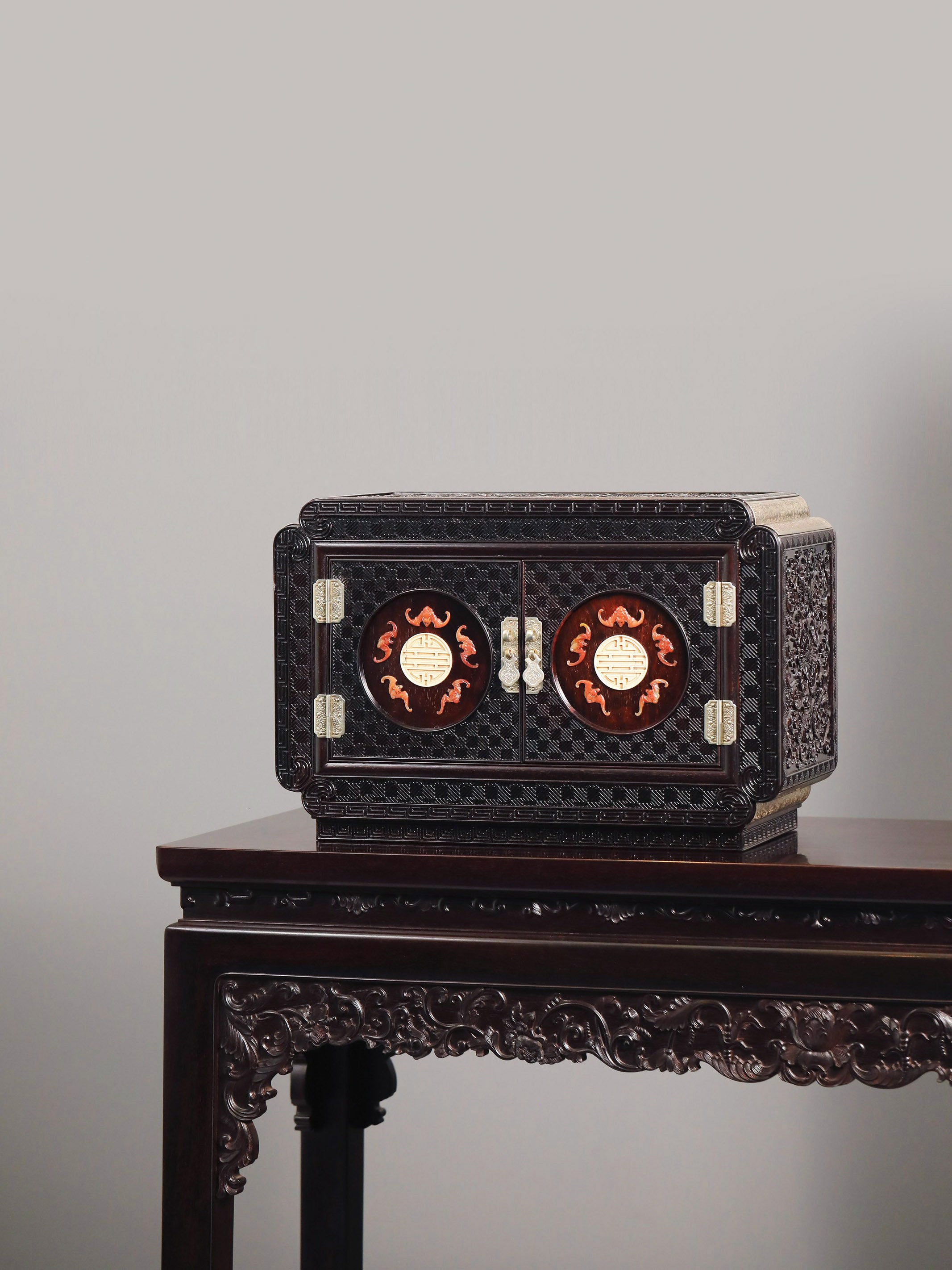 Jade-inlaid Five Blessings Treasure Chest