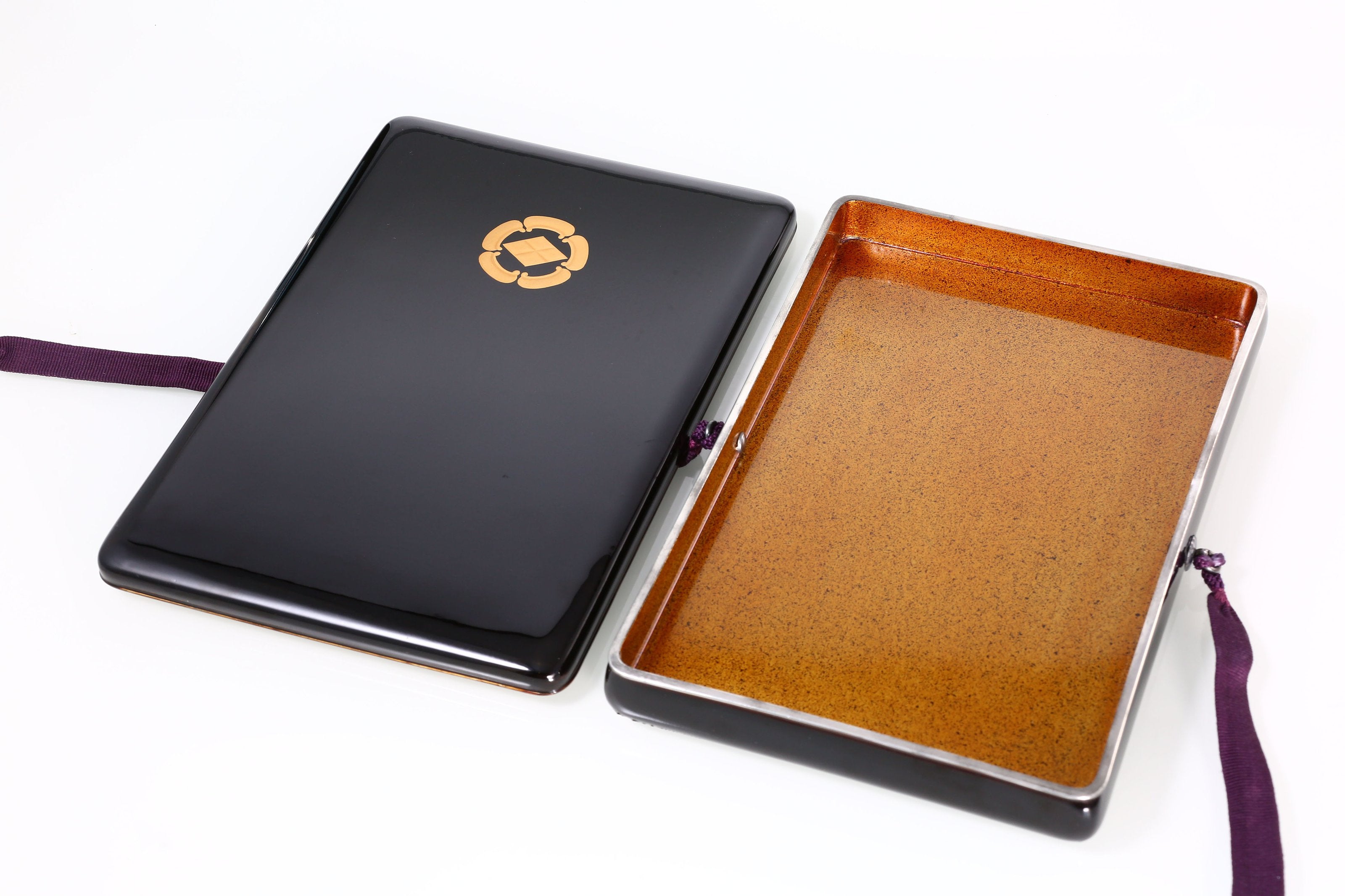 Japanese lacquer stationery box | Small plate with Maki-e (maki-e) design