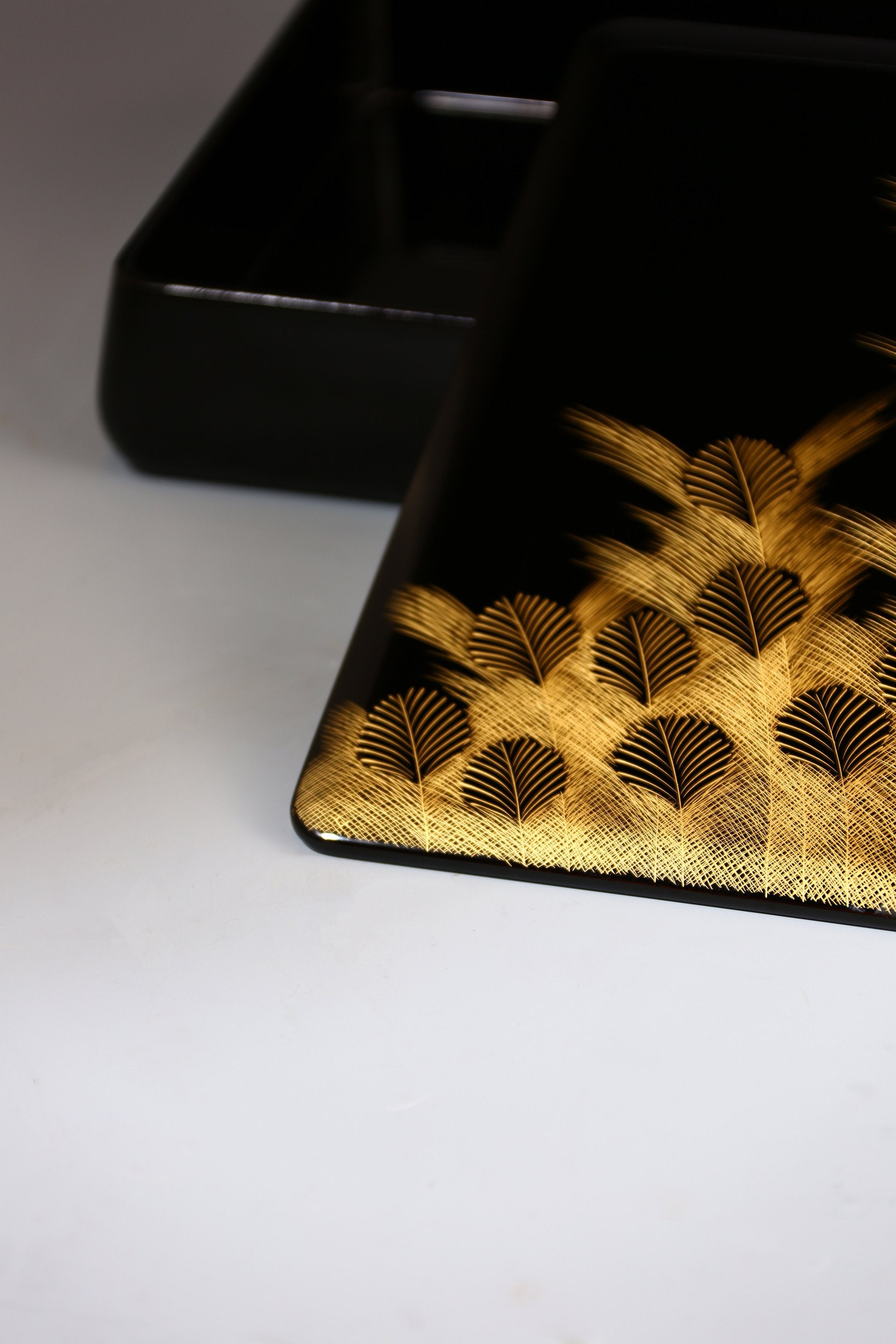 Japanese lacquerware, gold-plated Shiko stone writing box