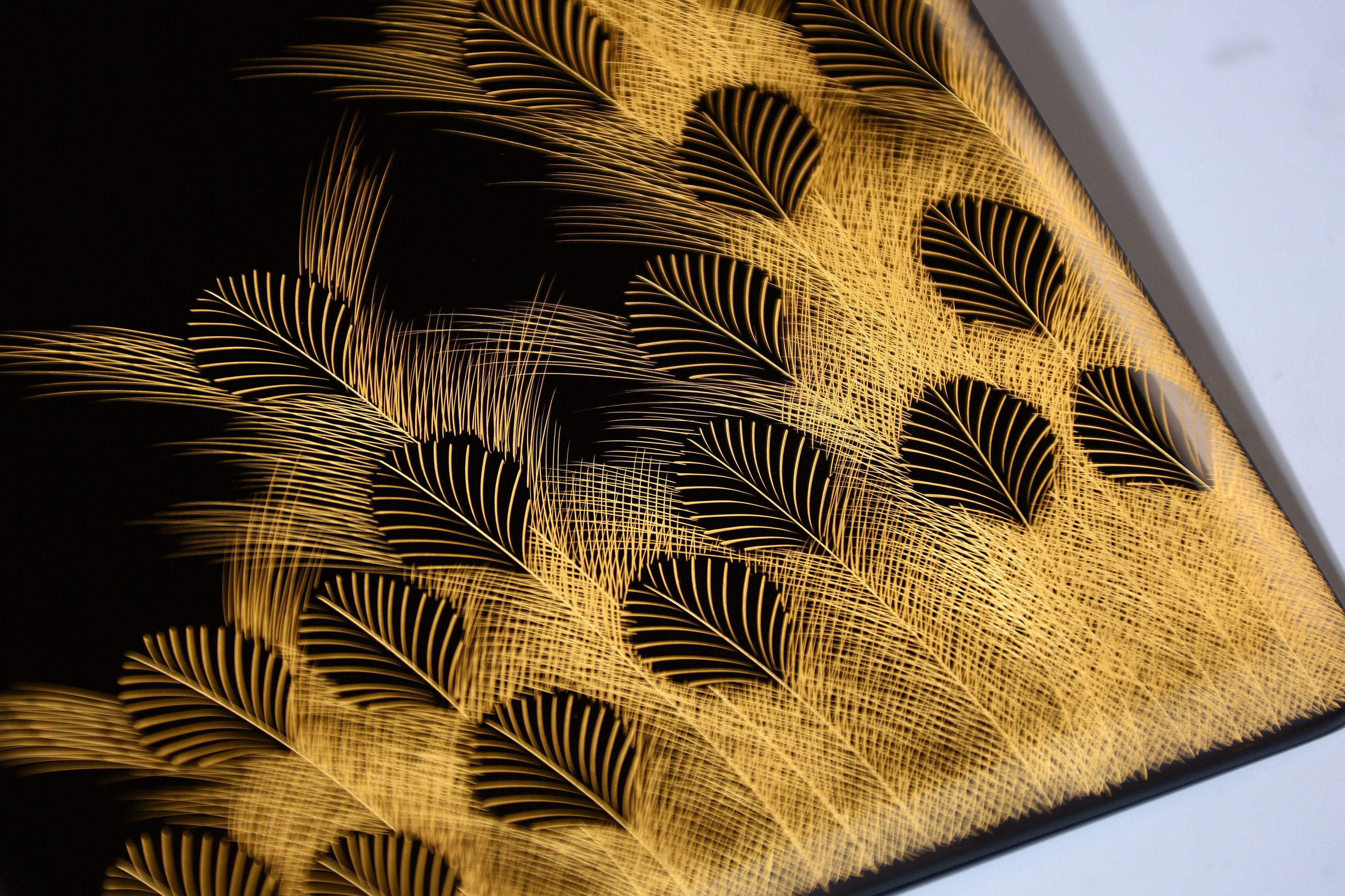 Japanese lacquerware, gold-plated Shiko stone writing box