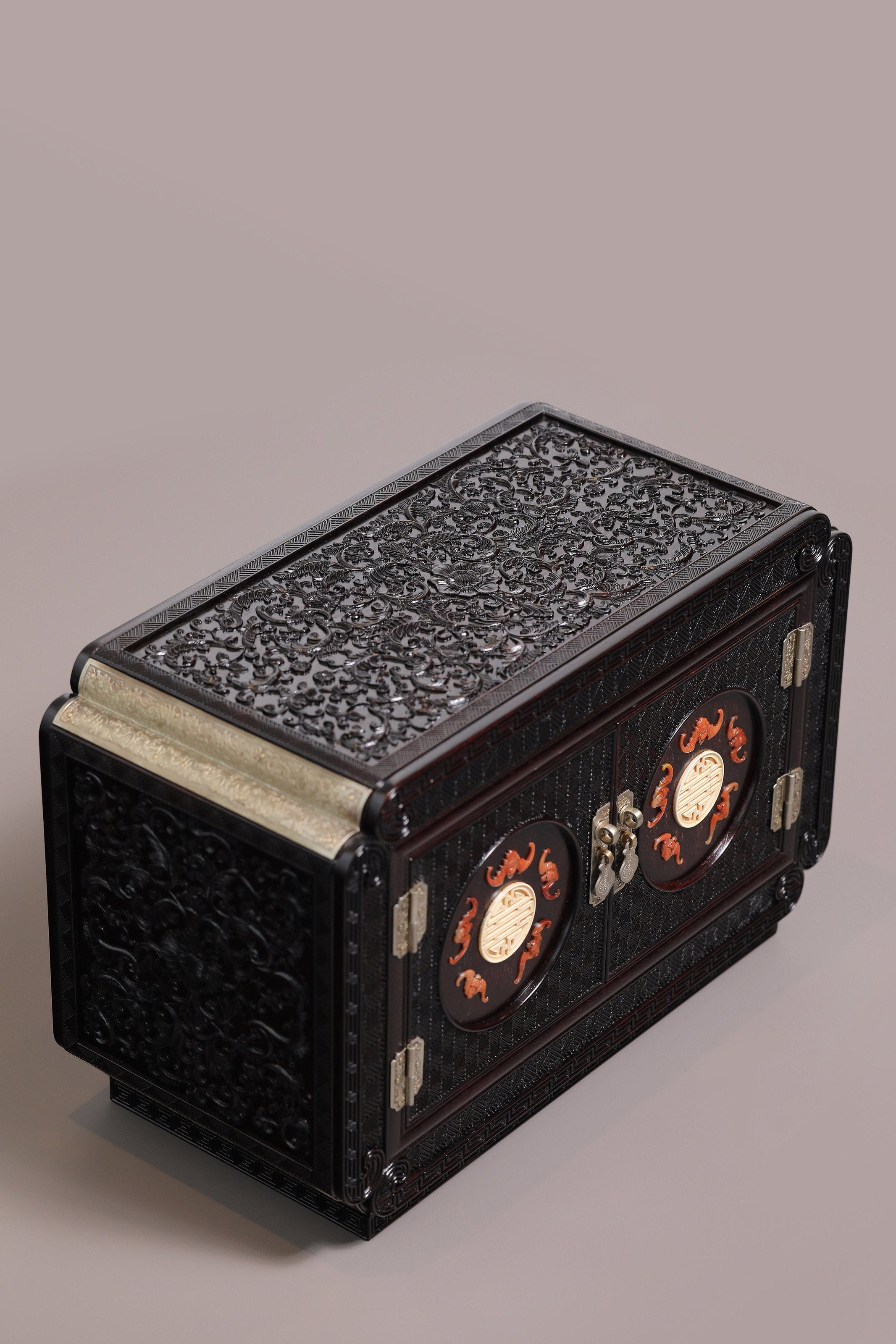 Jade-inlaid Five Blessings Treasure Chest