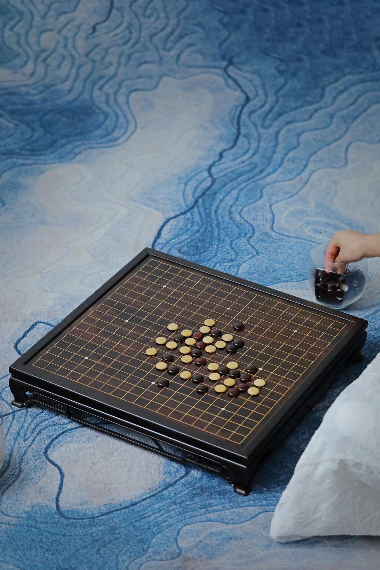 Purple sandalwood double-drawer chessboard