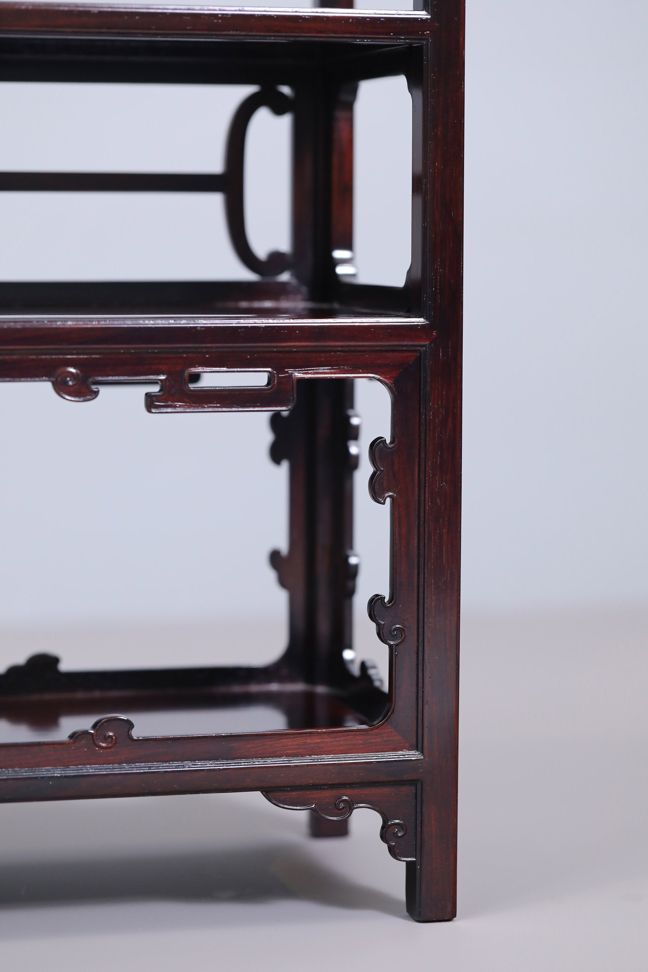 Rosewood inlaid table with multi-treasure cabinet