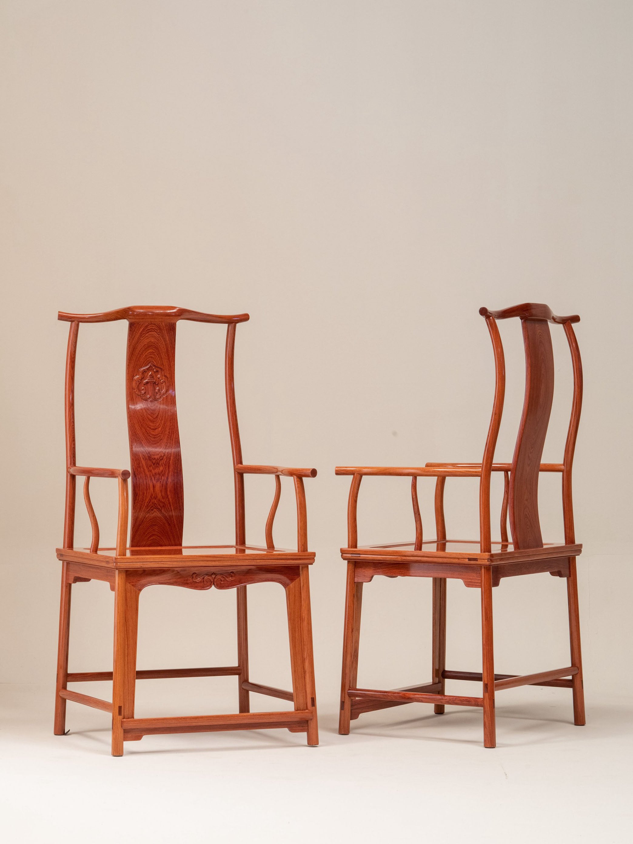 Rosewood/Burmese rosewood, Wang Shixiang style four-section official hat chair
