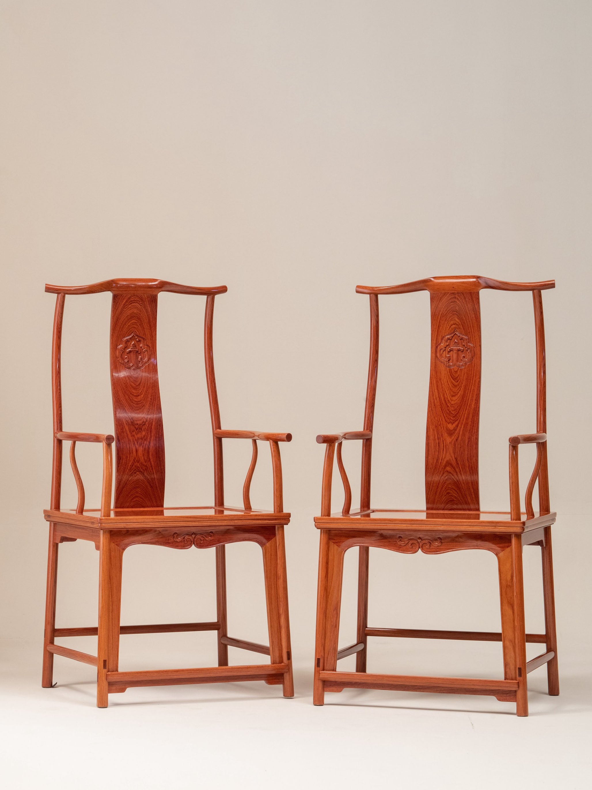 Rosewood/Burmese rosewood, Wang Shixiang style four-section official hat chair