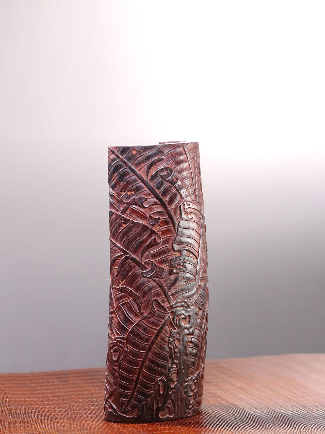 Hainan rosewood carved banana leaf armrest