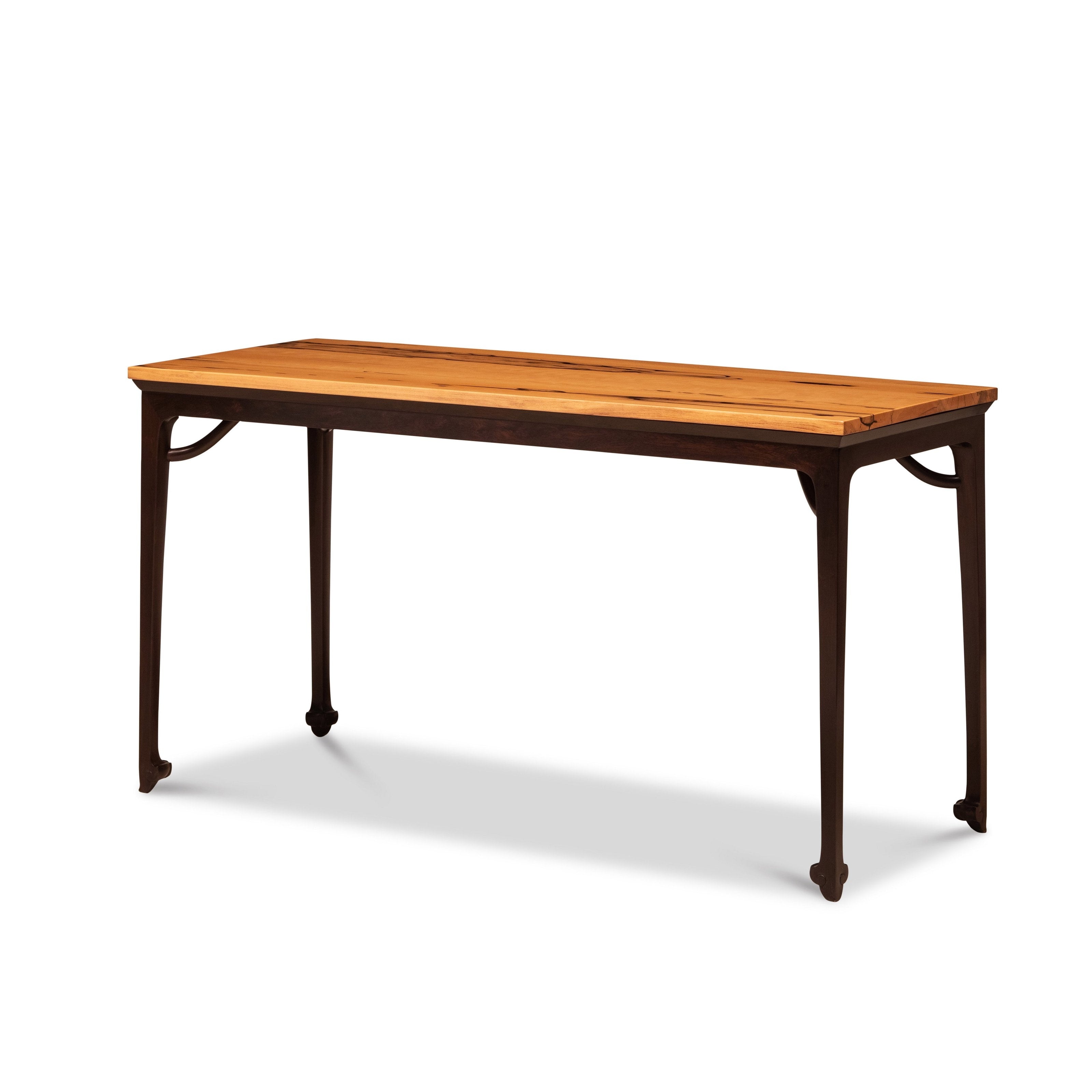 Black persimmon wood and black rosewood unsupported king-shaped stretcher spray painting table