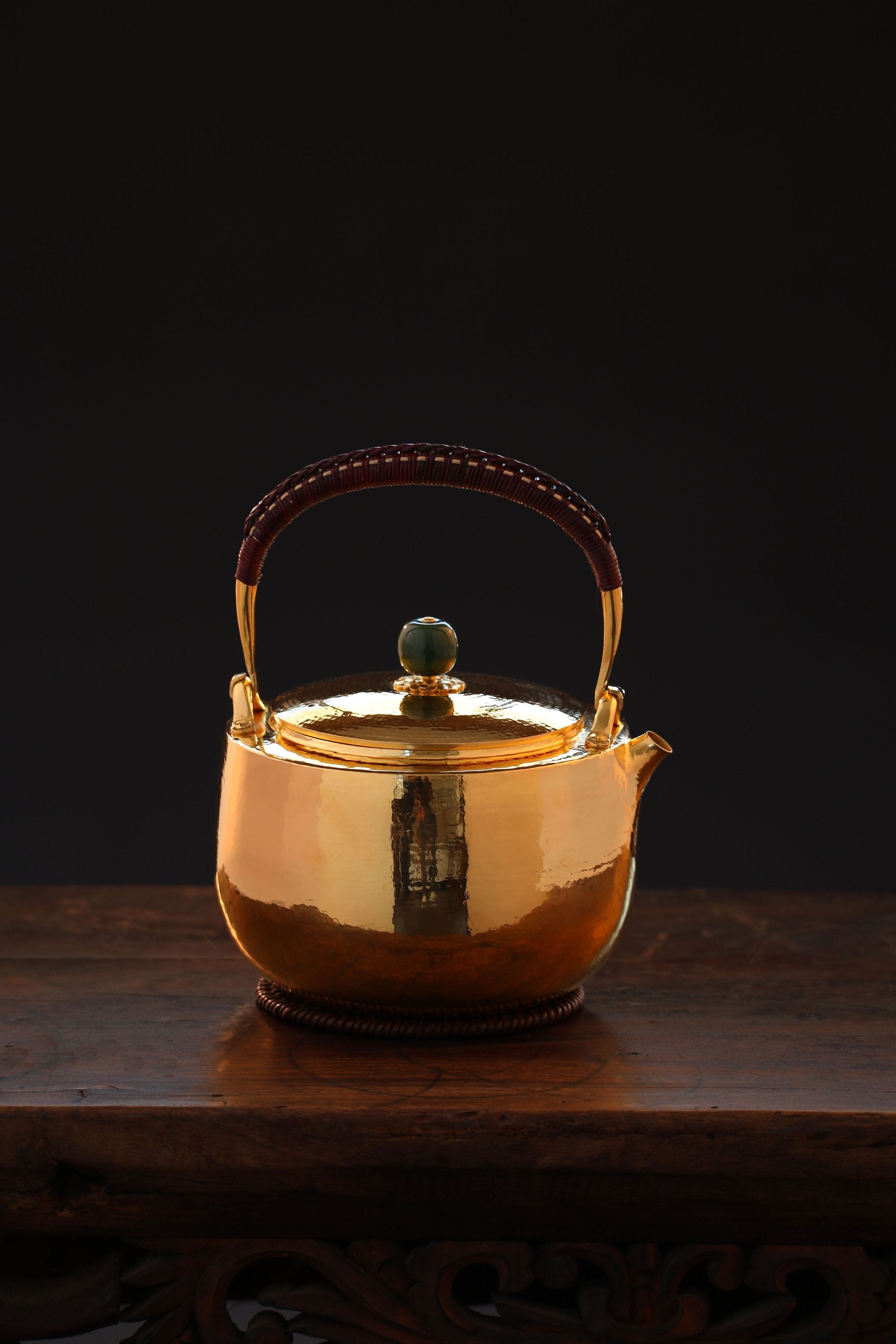 Kitamura-style pure gold and gold-plated silver teapot